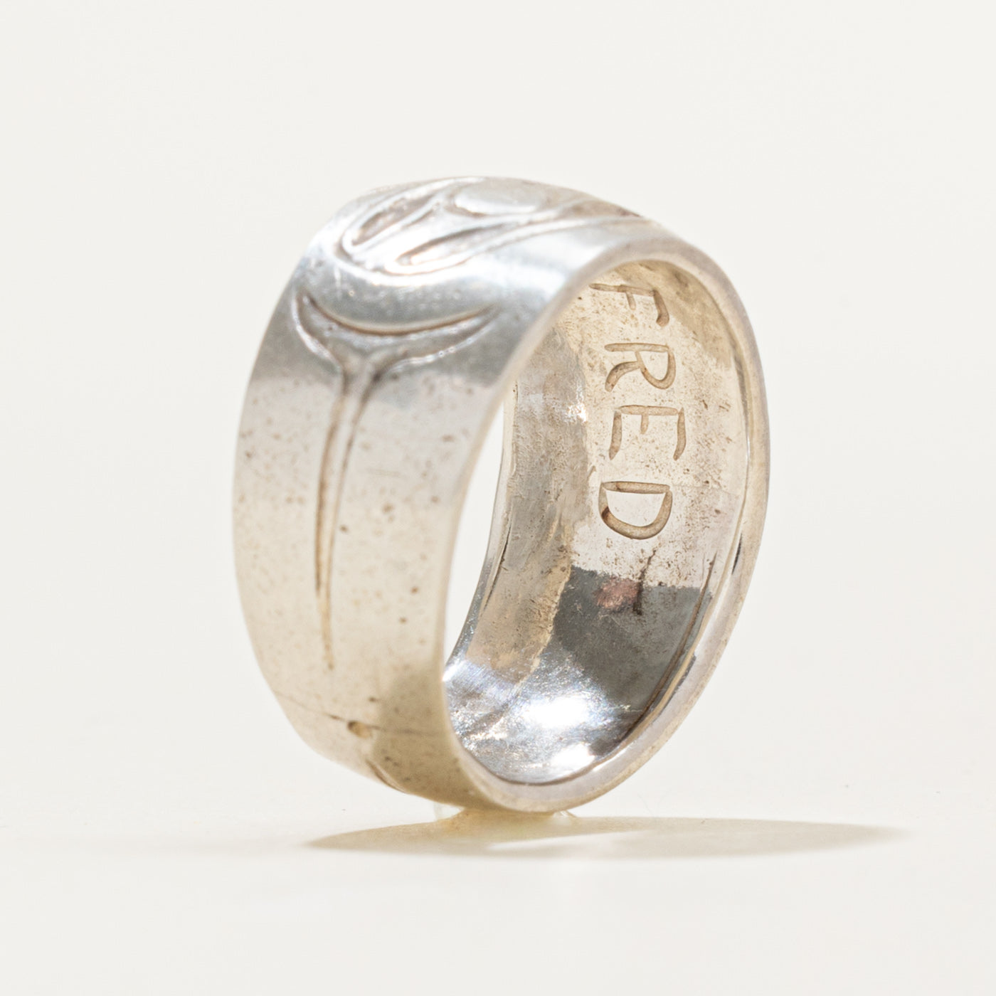 'Harold Alfred' Sterling Silver Indigenous Carved Frog Ring | SZ 5.75