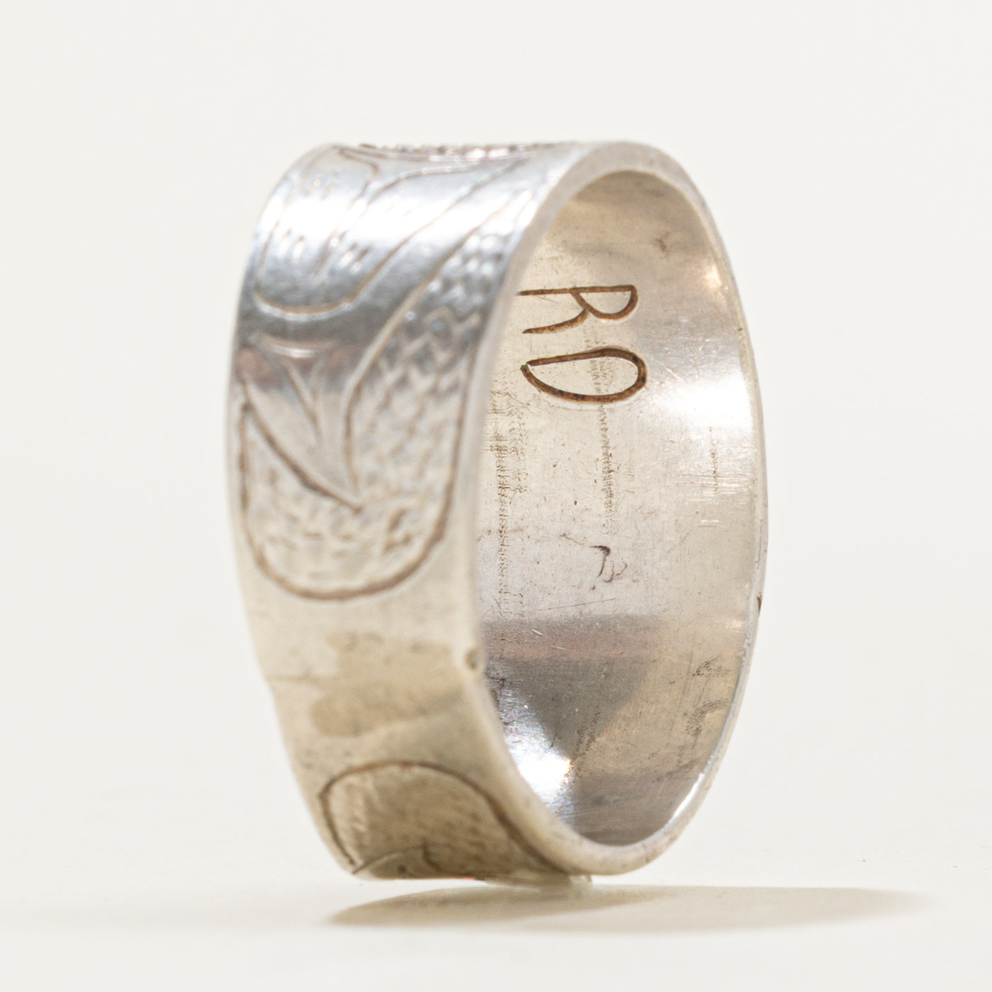 'Ray Dumont' Sterling Silver Indigenous Carved Eagle Ring | SZ 11