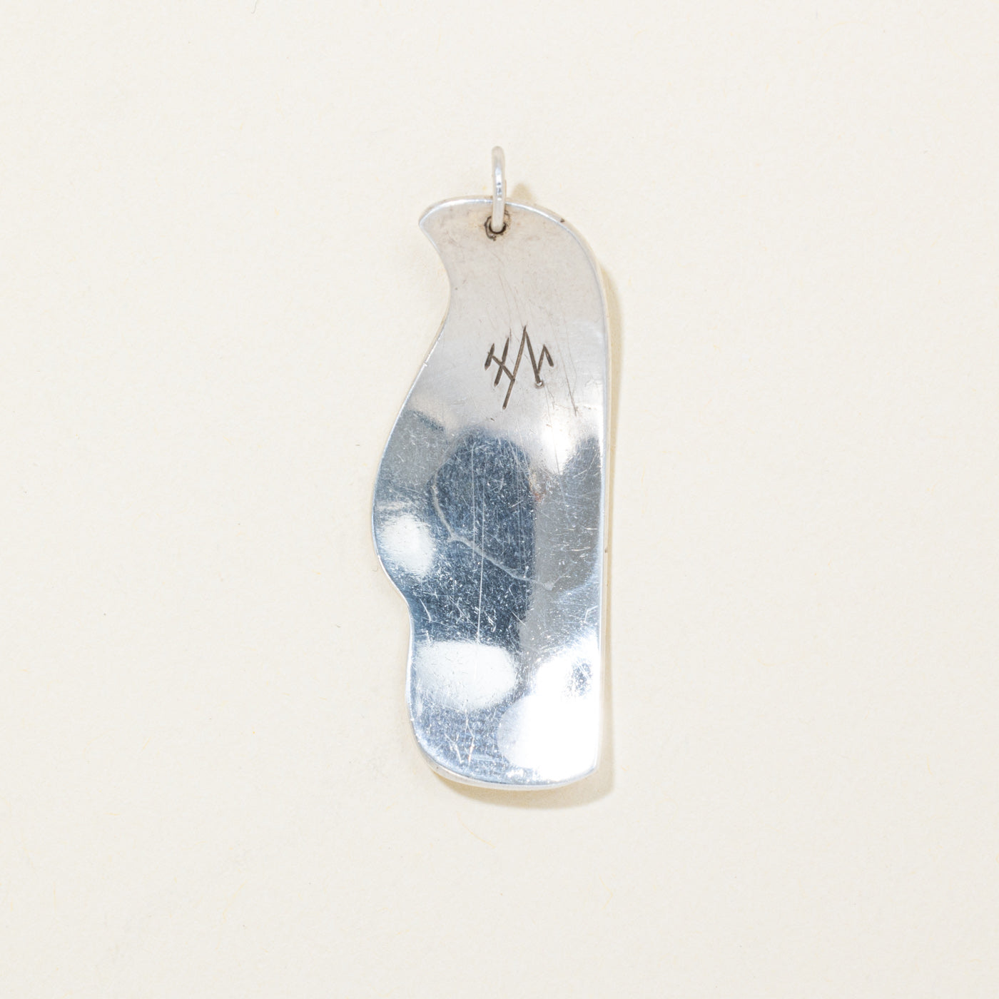 Sterling Silver Indigenous Carved Raven Pendant