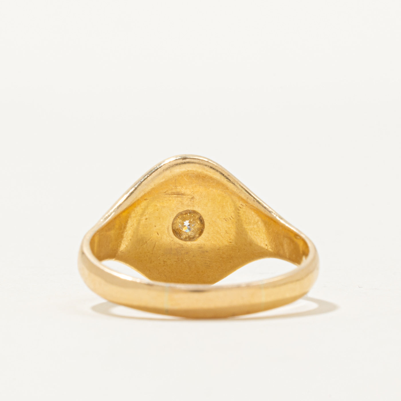 Edwardian 1918 London Star Set Diamond Signet Ring | 0.42ct SI2 H/I | 12.75