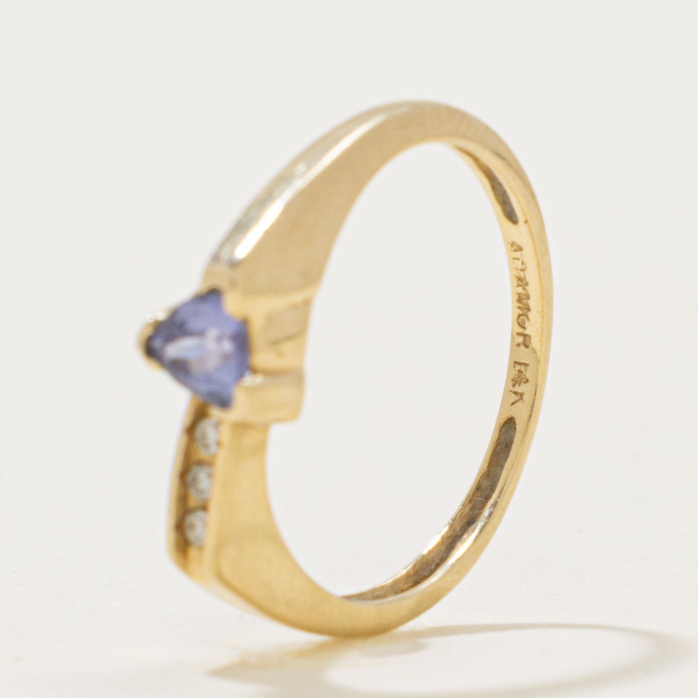 14k Trillion Cut Tanzanite & Diamond Accented Ring | 0.20ct, 0.02ctw | SZ 6.5