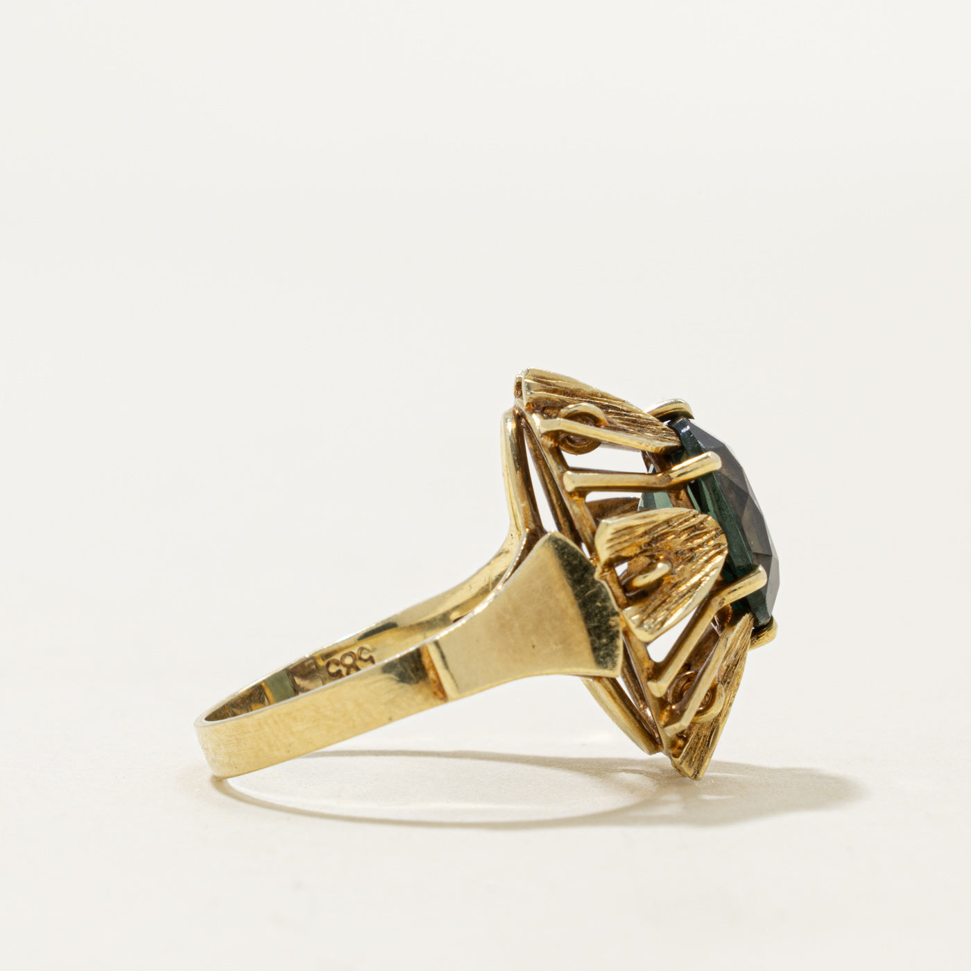 14k Synthetic Spinel Floral Cocktail Ring | 3.00ct | SZ 7.25