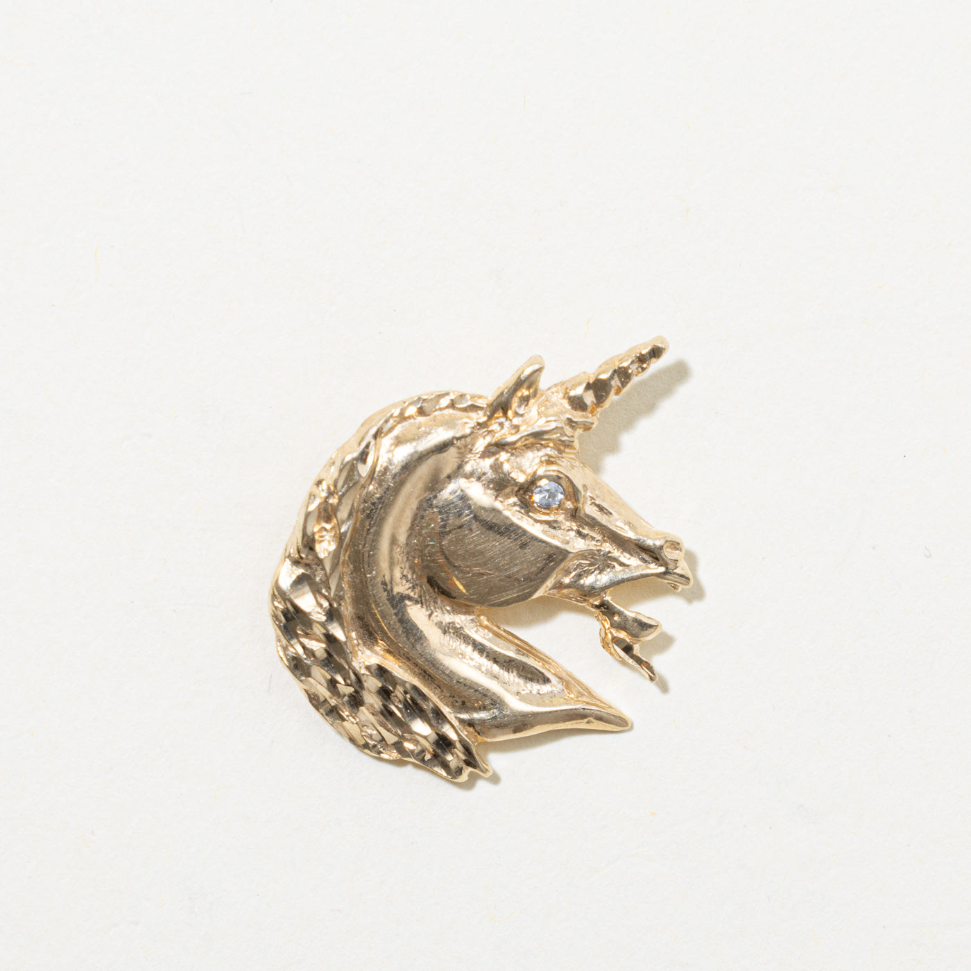 10k Diamond Unicorn Pendant | 0.01ctw