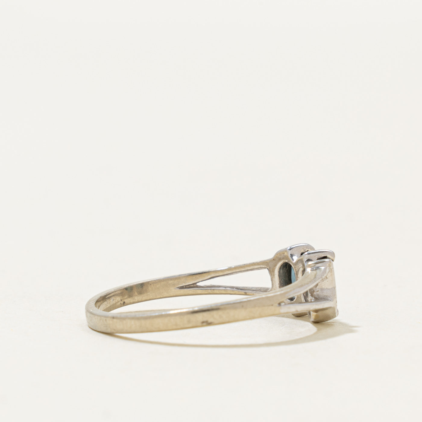 14k Two Stone Sapphire Open Shank Ring | 0.35ctw | SZ 8