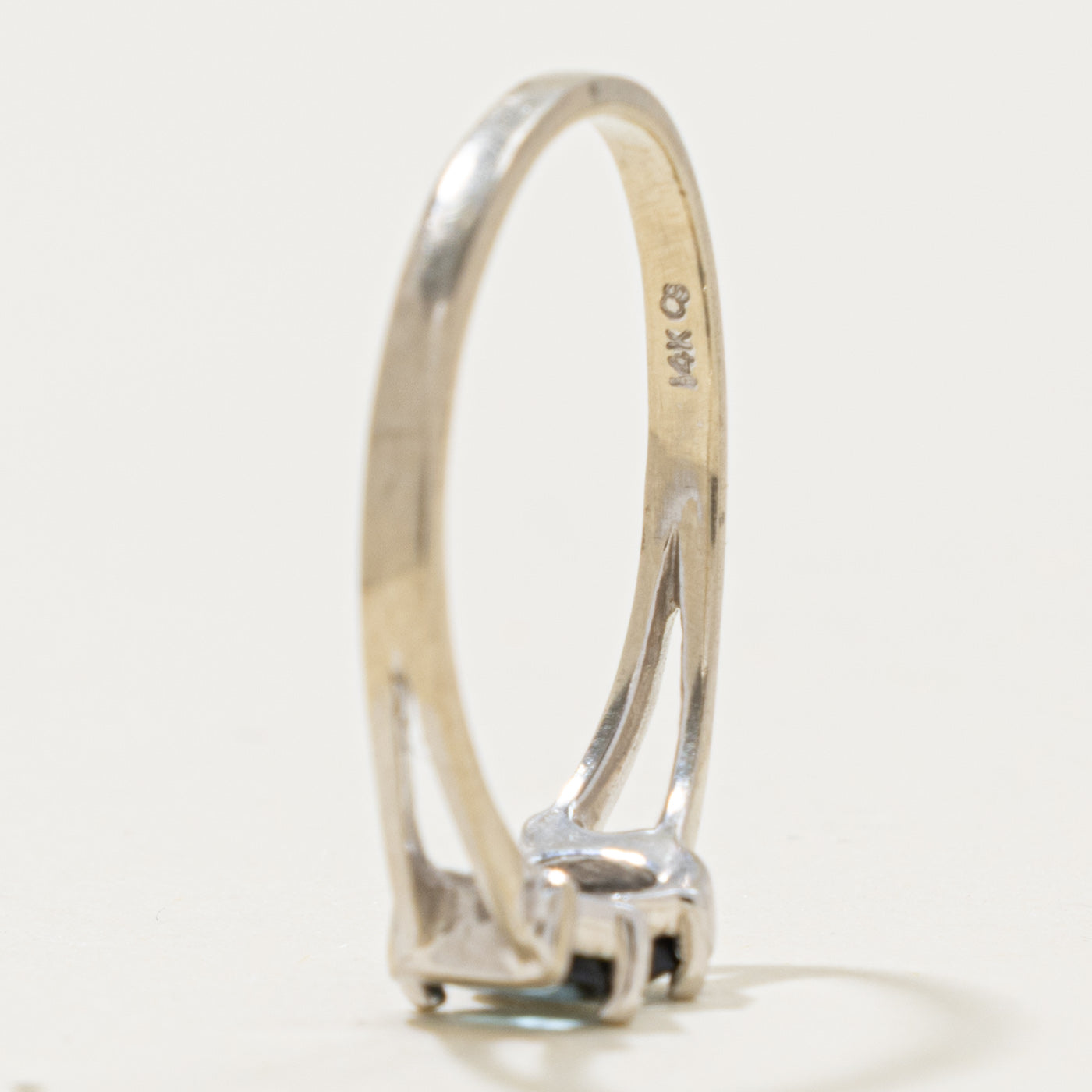 14k Two Stone Sapphire Open Shank Ring | 0.35ctw | SZ 8