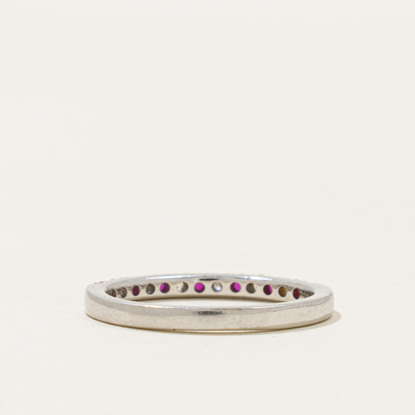 14k Semi Eternity Ruby & Diamond Ring | 0.18ctw, 0.18ctw | 2.00mm | SZ 7.25
