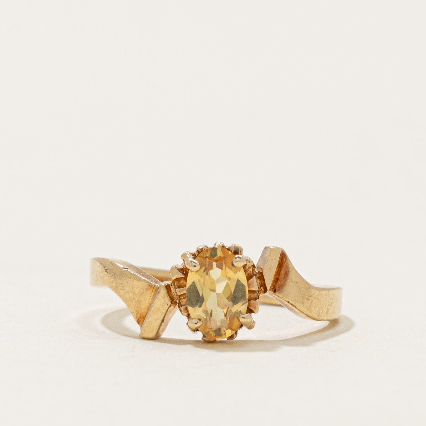 10k Synthetic Sapphire Textured Bypass Ring | 0.40ct | SZ 4.25
