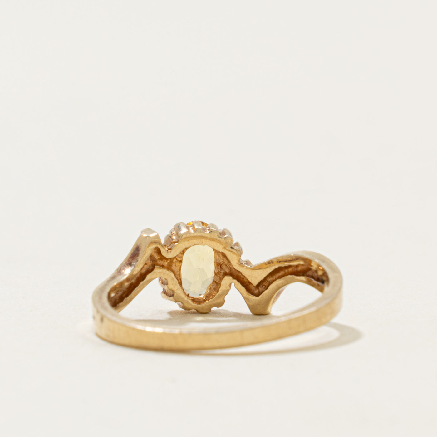 10k Synthetic Sapphire Textured Bypass Ring | 0.40ct | SZ 4.25