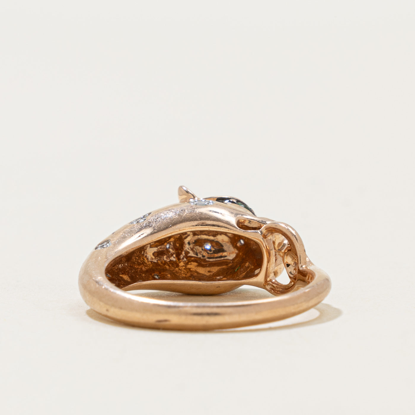 ‘Effy’ 14k Tsavorite Garnet & Diamond Panther Ring | 0.03ctw, 0.03ctw | SZ 7.25