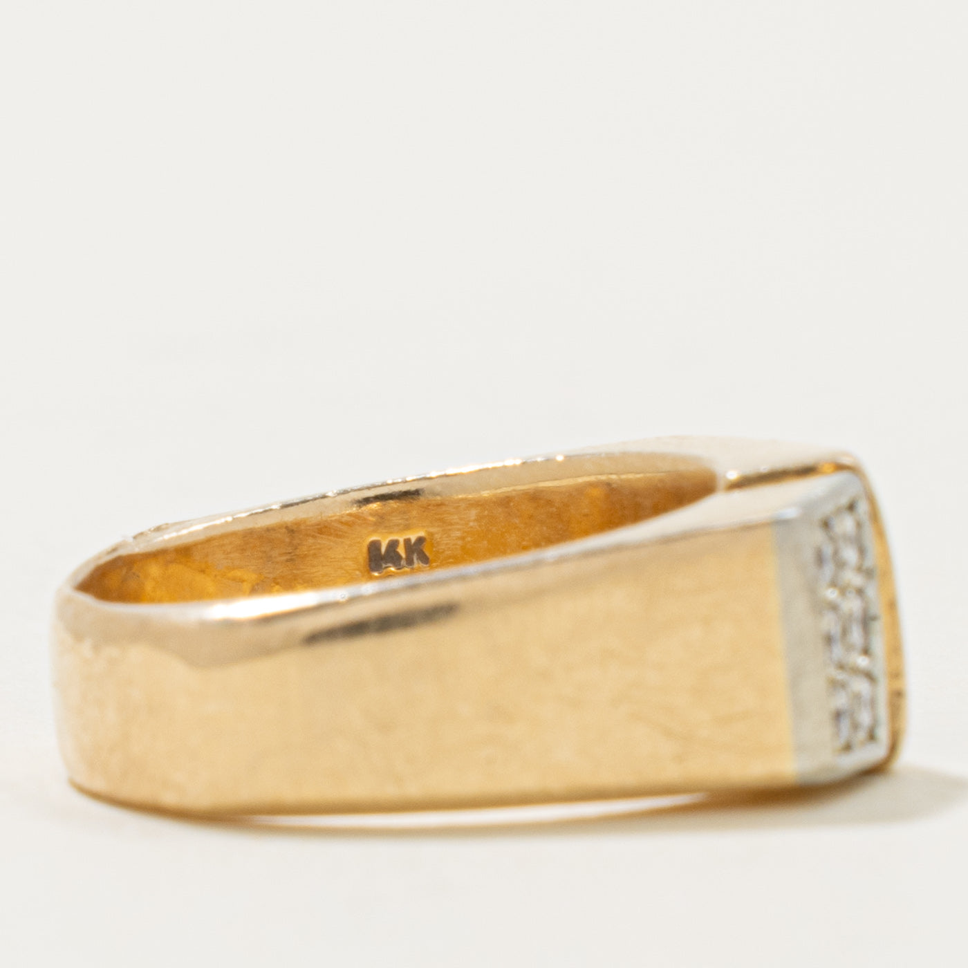 14k Lapis & Diamond Geometric Signet Ring | 0.35ct, 0.12ctw | SZ 6