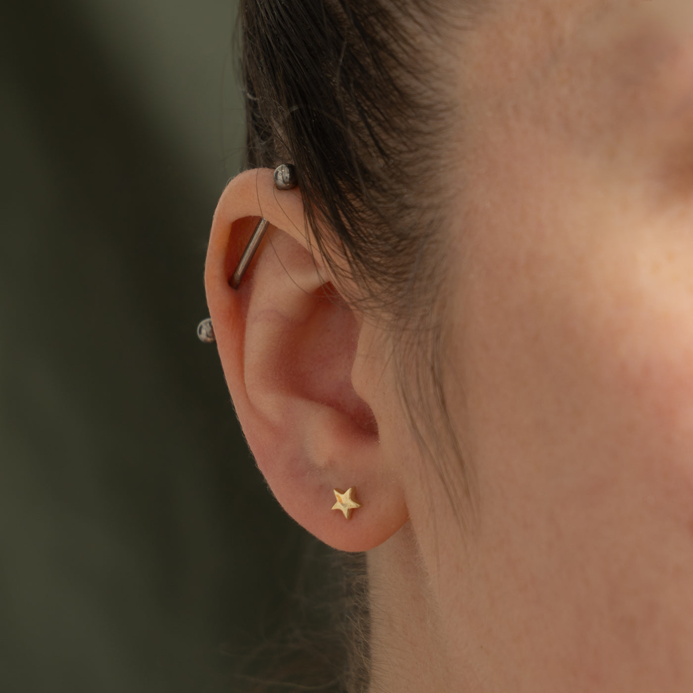 '100 Ways' 10k Yellow Gold Star Studs