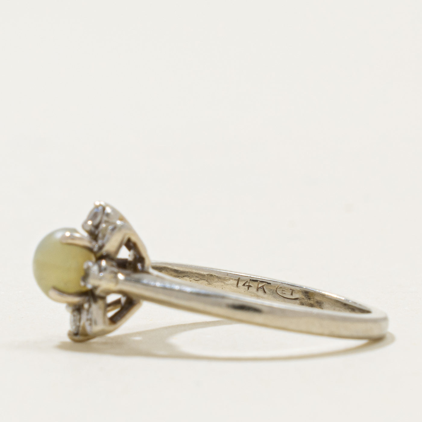 14k Chrysoberyl & Diamond Floral Ring | 0.90ct, 0.10ctw | SZ 4.5