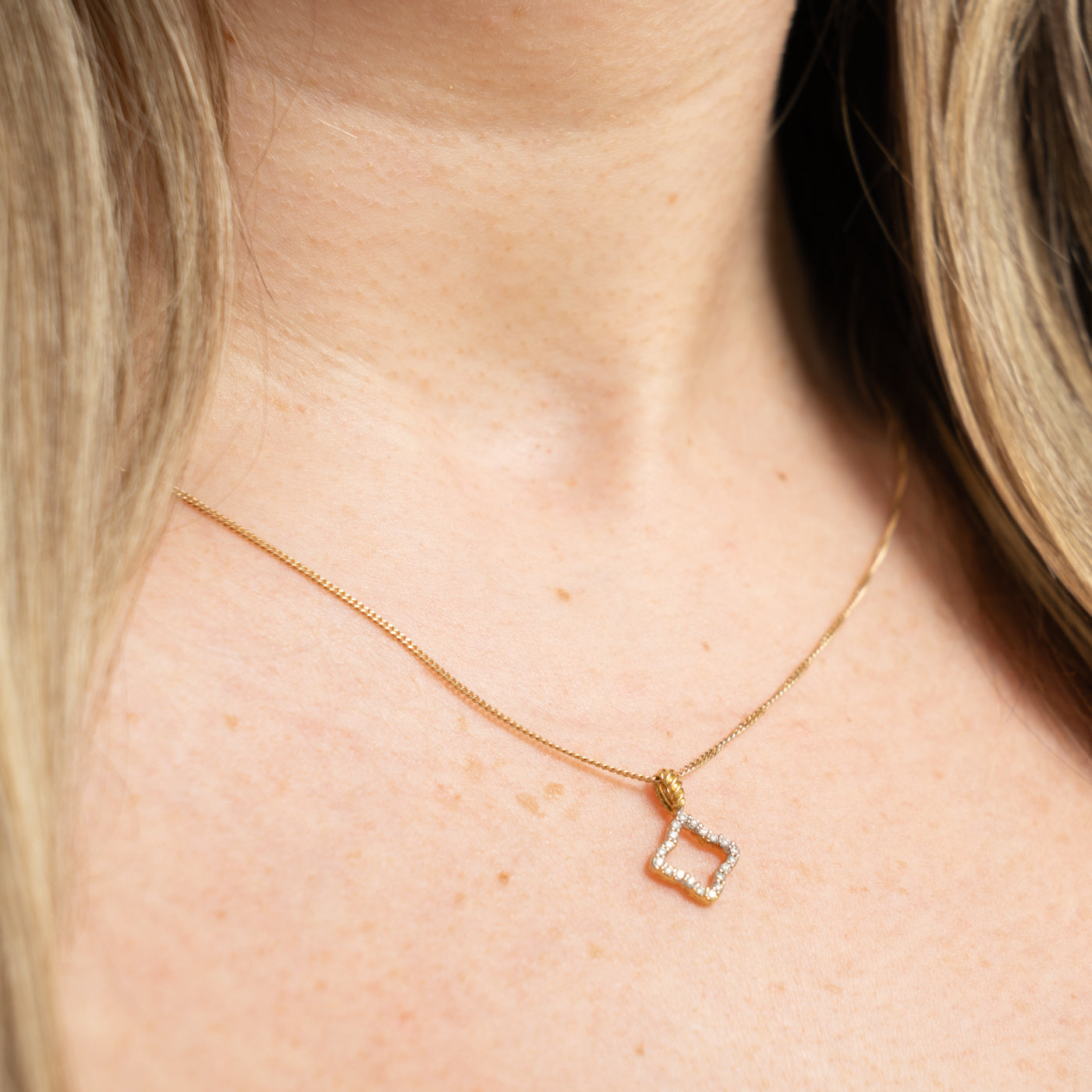 18k Diamond Geometric Pendant | 0.10ctw