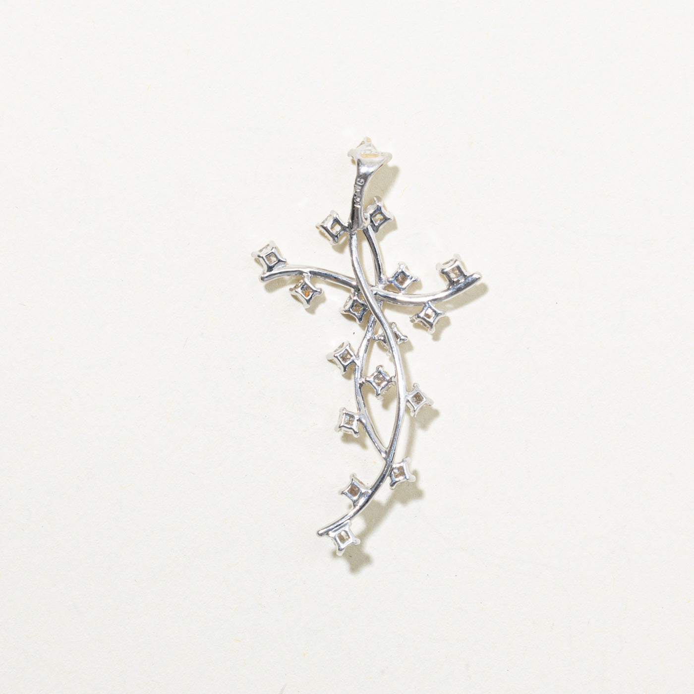 18k Scattered Diamond Ornate Cross Pendant | 1.19ctw