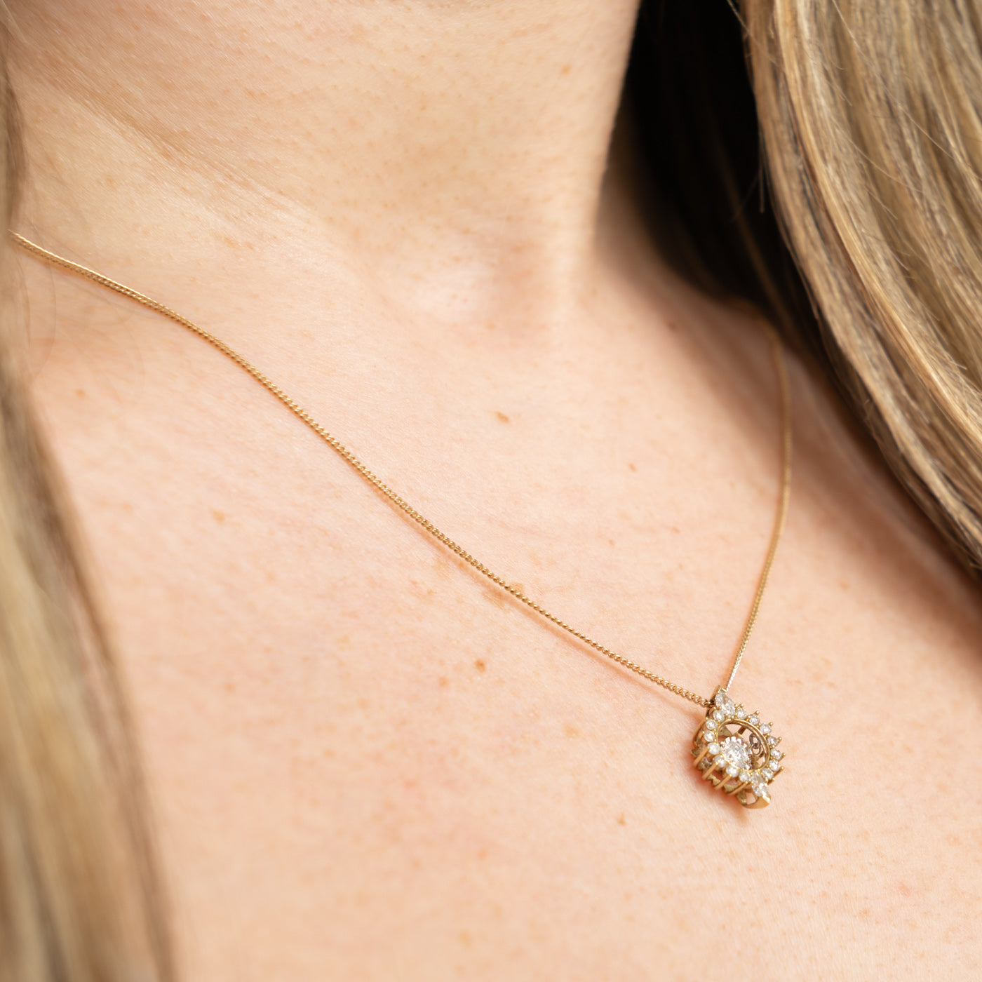10k Multi Cut Diamond Cluster Pendant | 0.50ctw