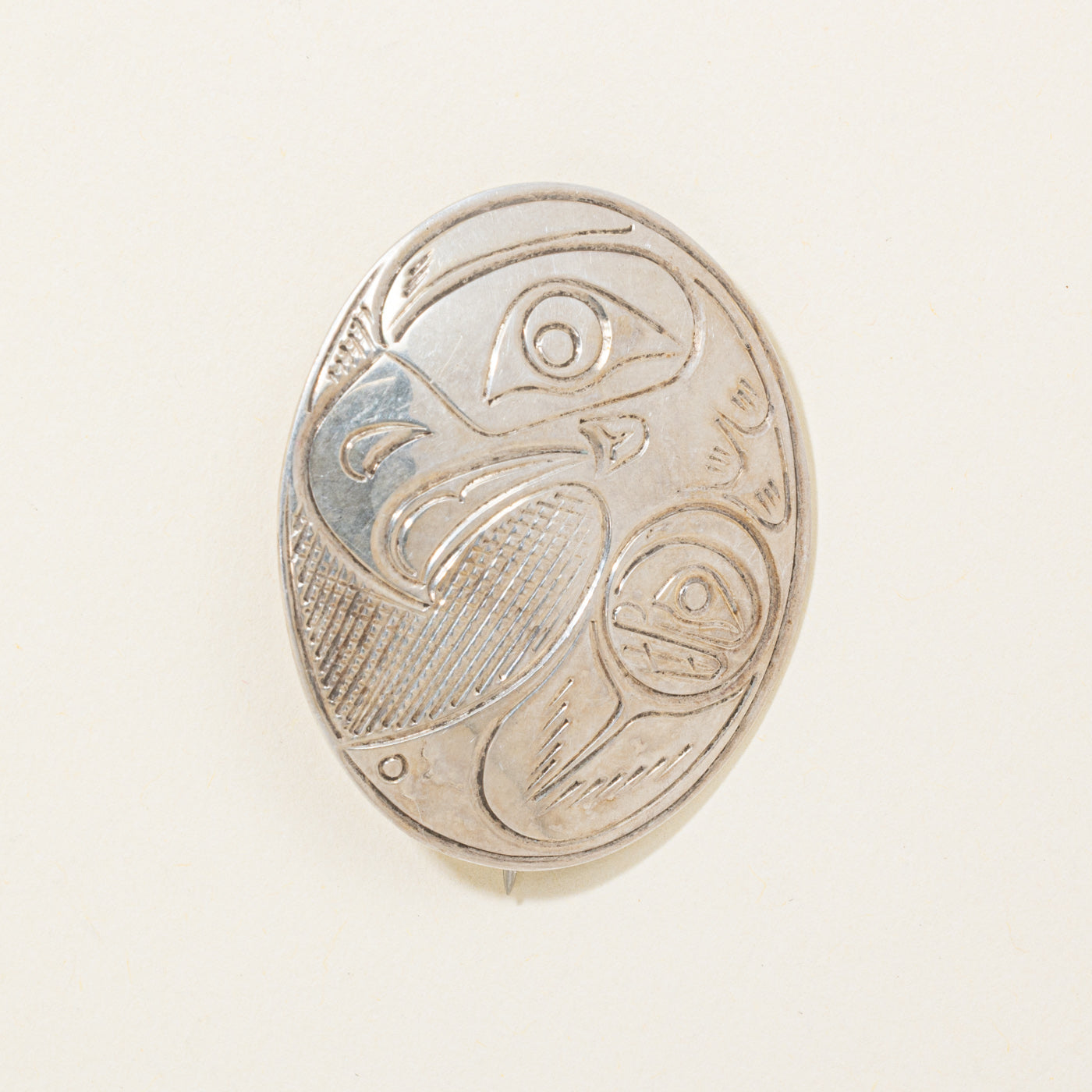 Sterling Silver Indigenous Carved Eagle Pendant & Brooch