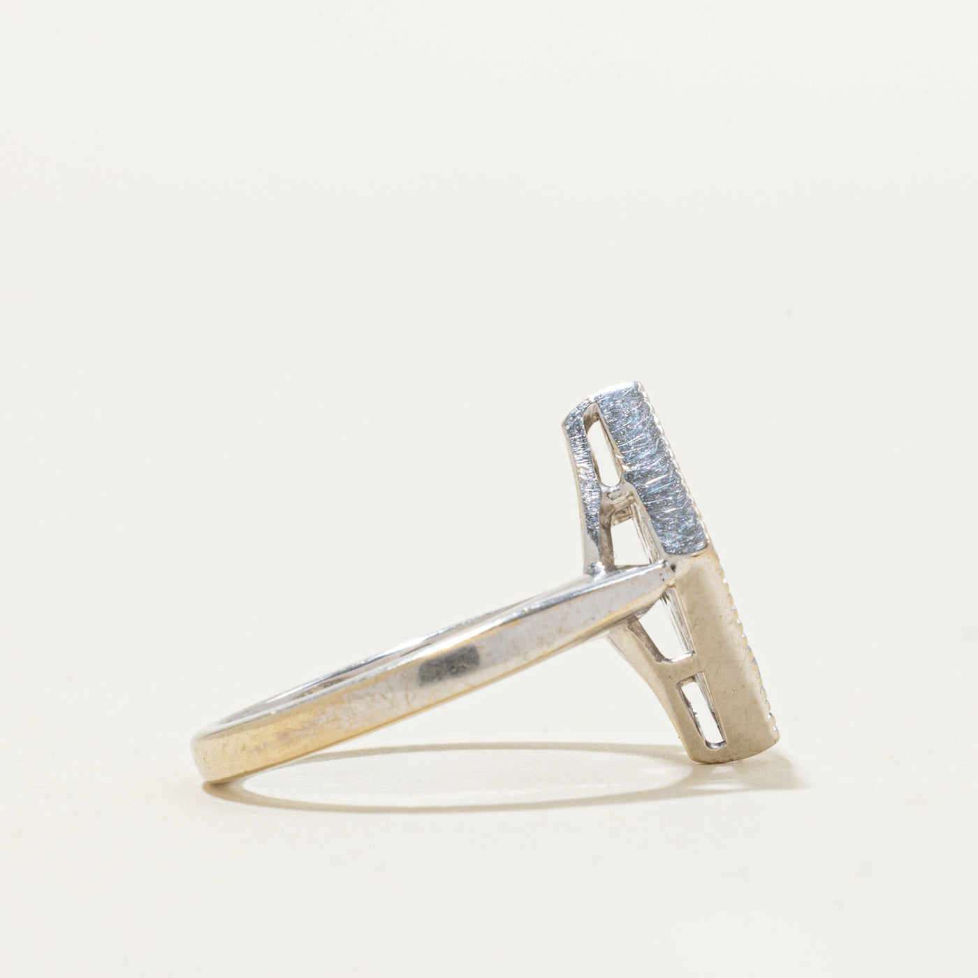 14k Diamond Grid Navette Ring | 0.77ctw | SZ 5.75