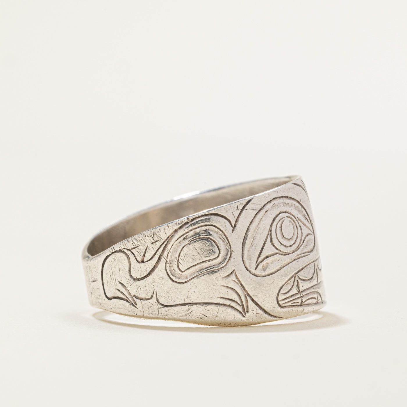 'Ray Dumont' Sterling Silver Indigenous Bear Ring | SZ 11.25