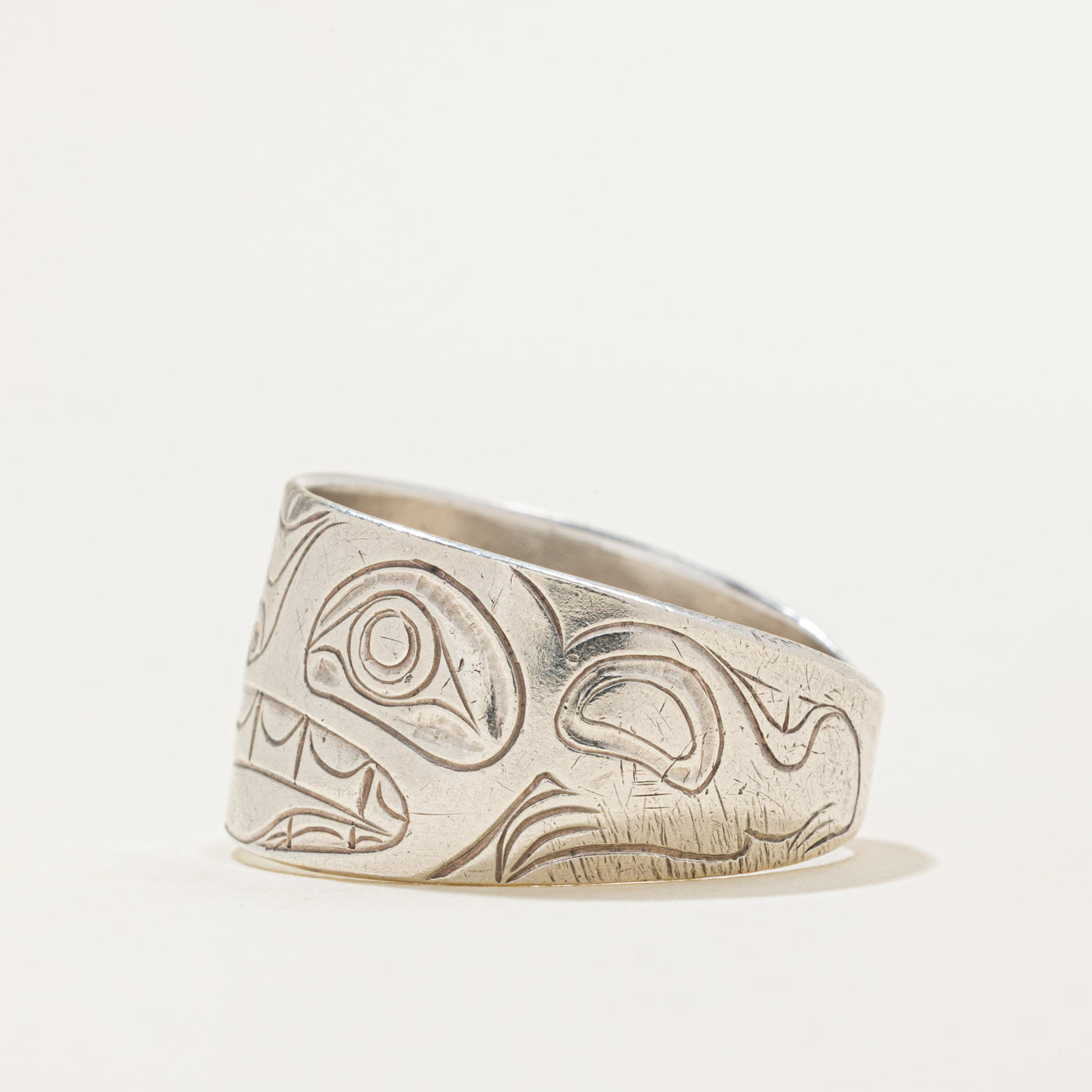 'Ray Dumont' Sterling Silver Indigenous Bear Ring | SZ 11.25