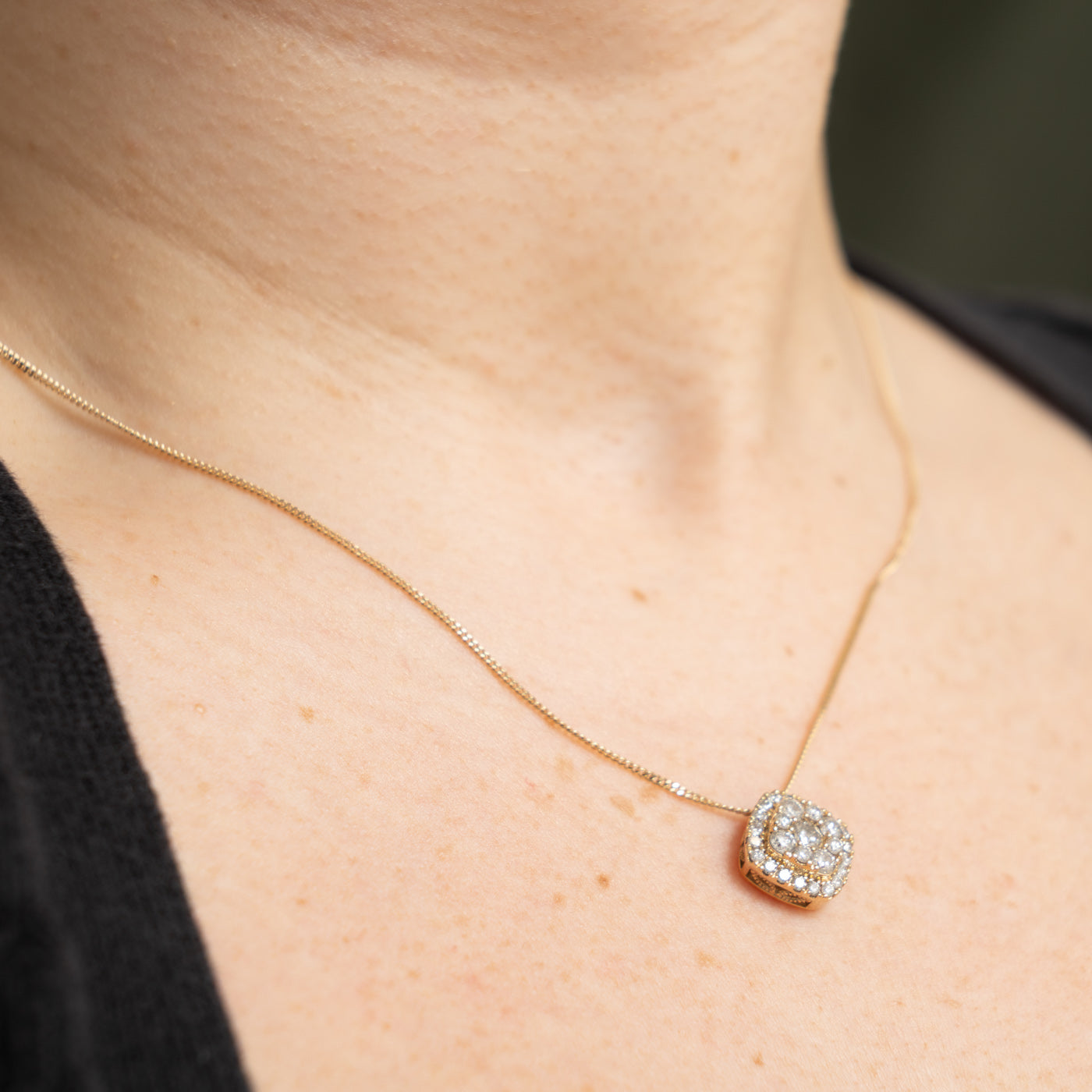 10k Diamond Geometric Cluster Pendant | 1.00ctw