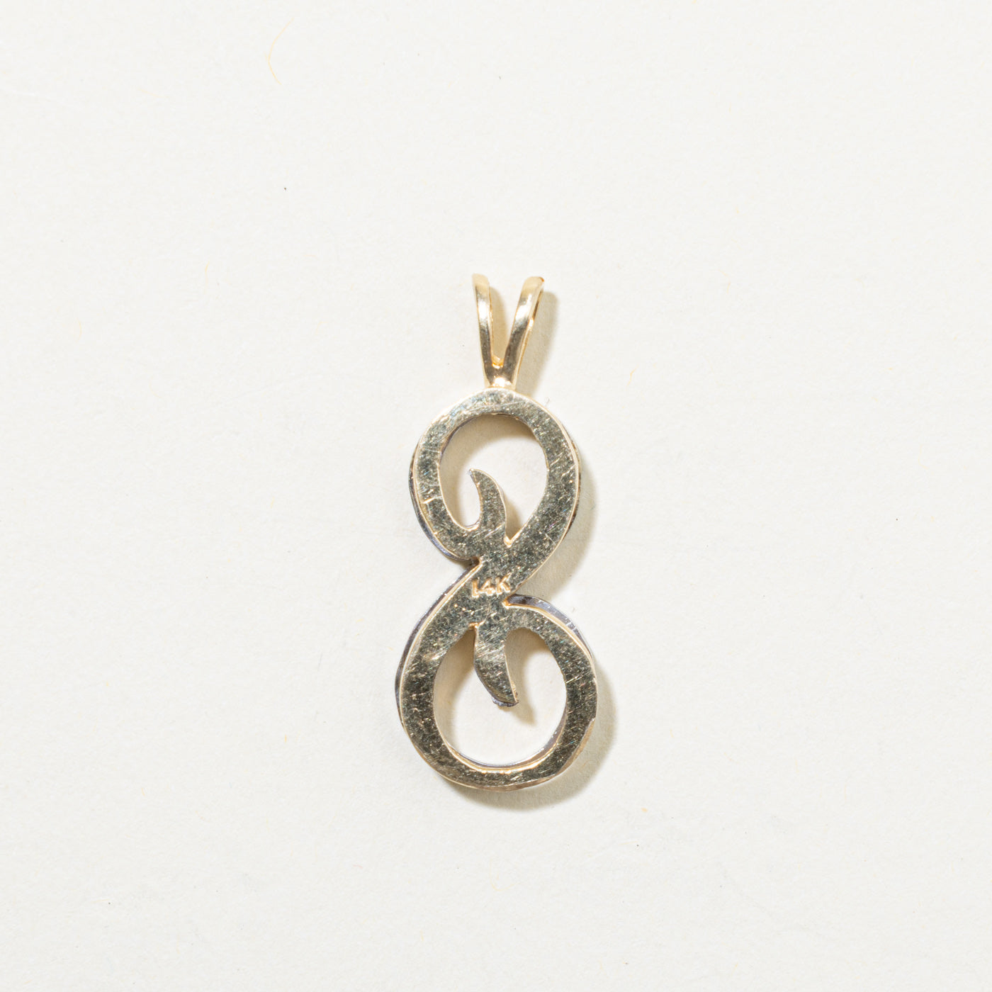 14k Diamond "S" Initial Pendant | 0.16ctw
