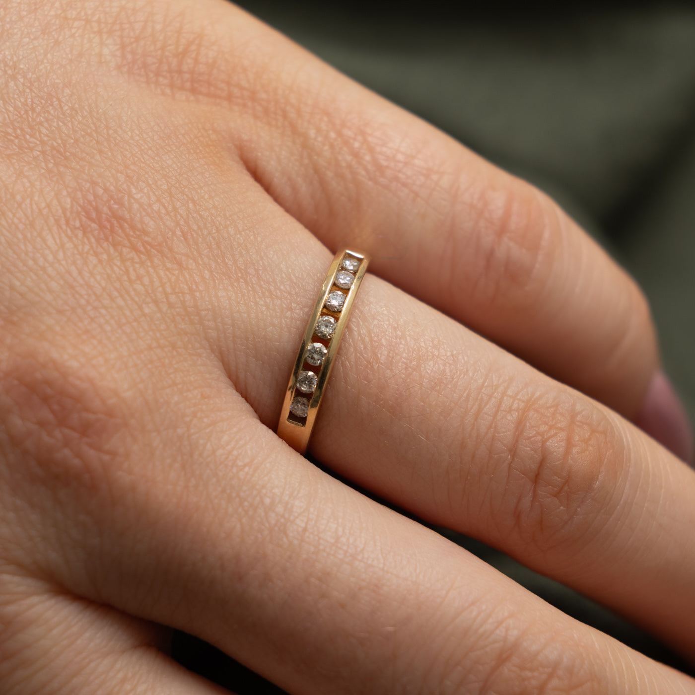 14k Channel Set Semi Eternity Diamond Band | 0.20ctw | 3.30mm | SZ 6.5