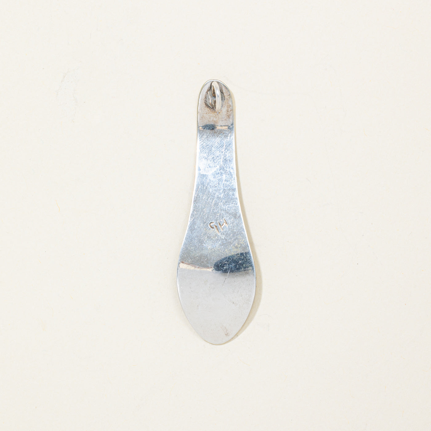 Sterling Silver Indigenous Carved Orca Spoon Pendant