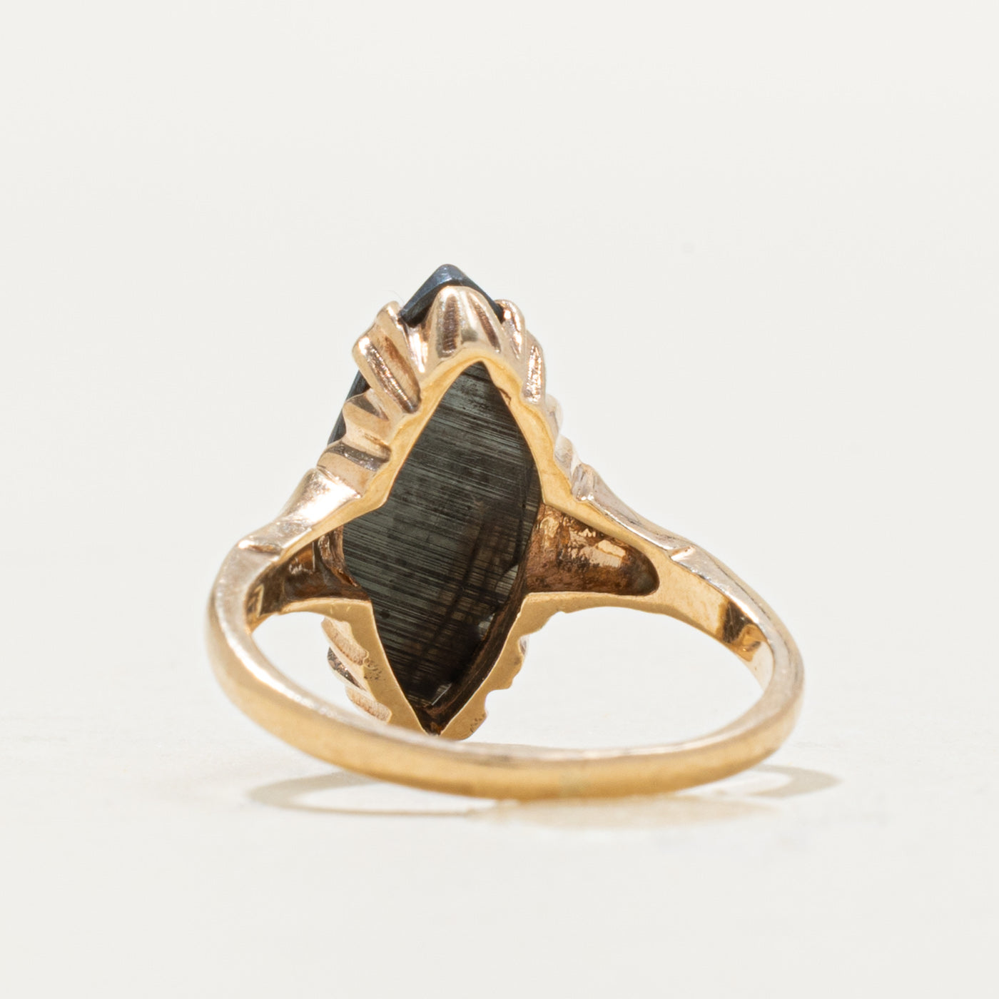 10k Solitaire Marquise Cut Hematite Ring | 3.00ct | SZ 4.75