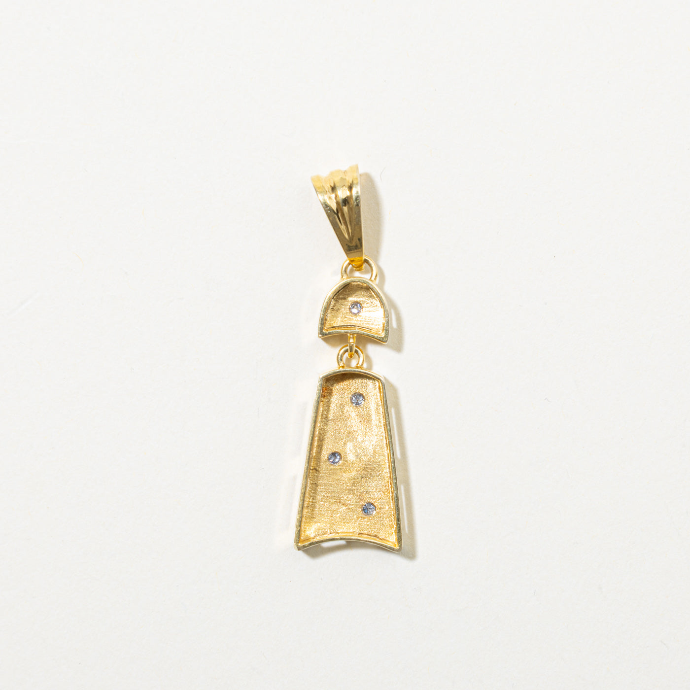 14k Diamond Nuggety Geometric Pendant | 0.08ctw