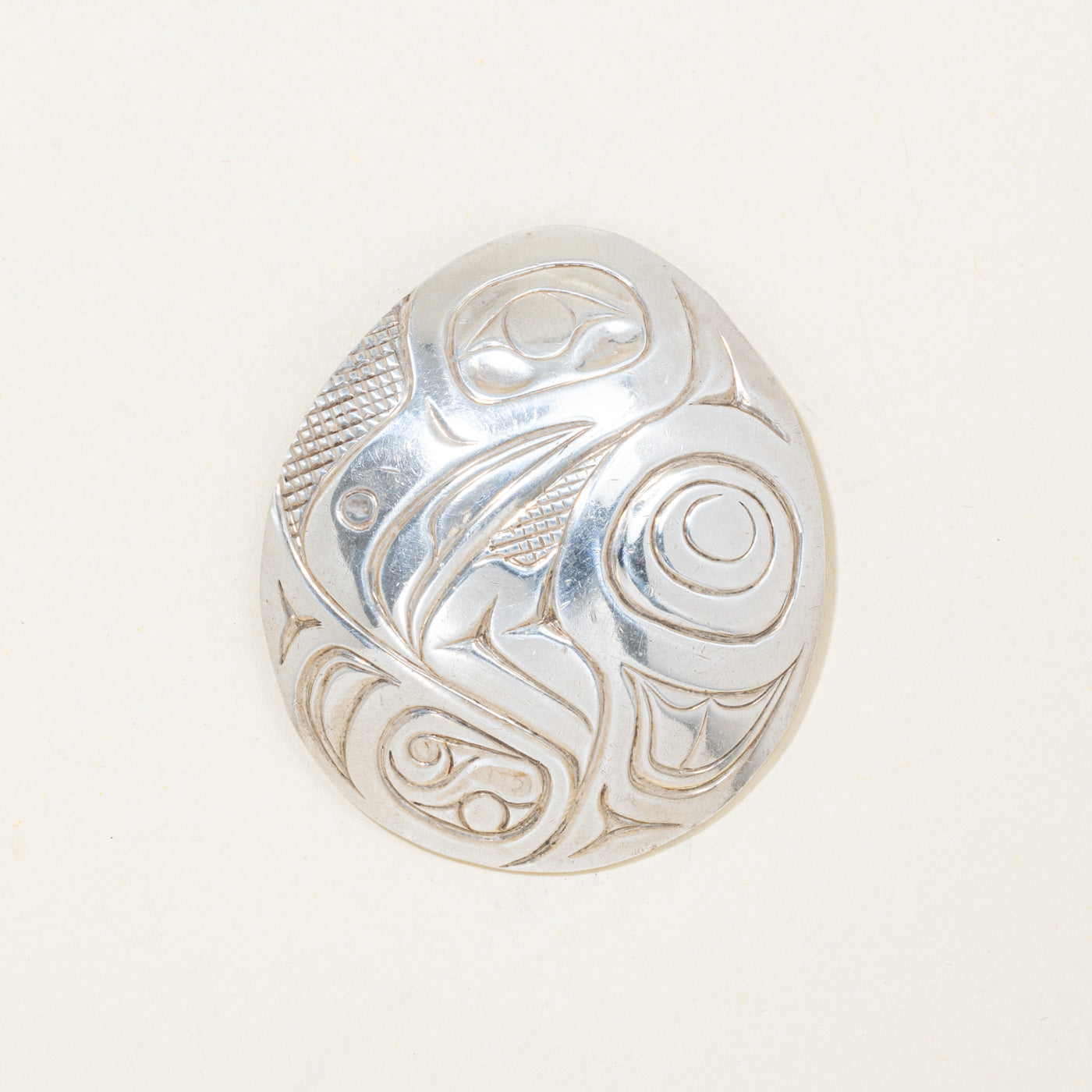 Sterling Silver Indigenous Carved Eagle Pendant
