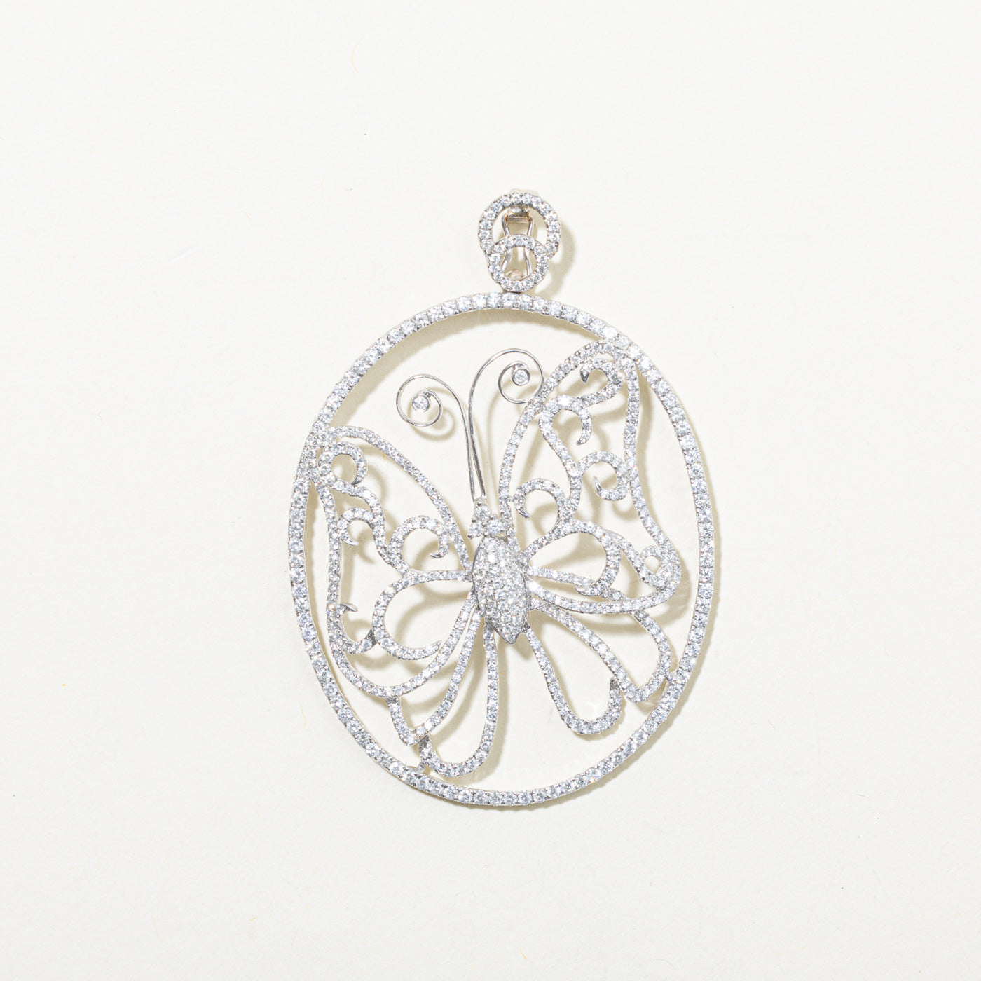 18k Diamond Butterfly Openwork Pendant | 2.30ctw