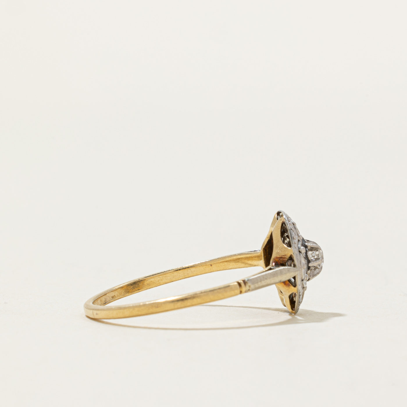 Art Deco Swiss Cut Diamond Ornate Ring | 0.06ct, 0.02ctw | SZ 8.25