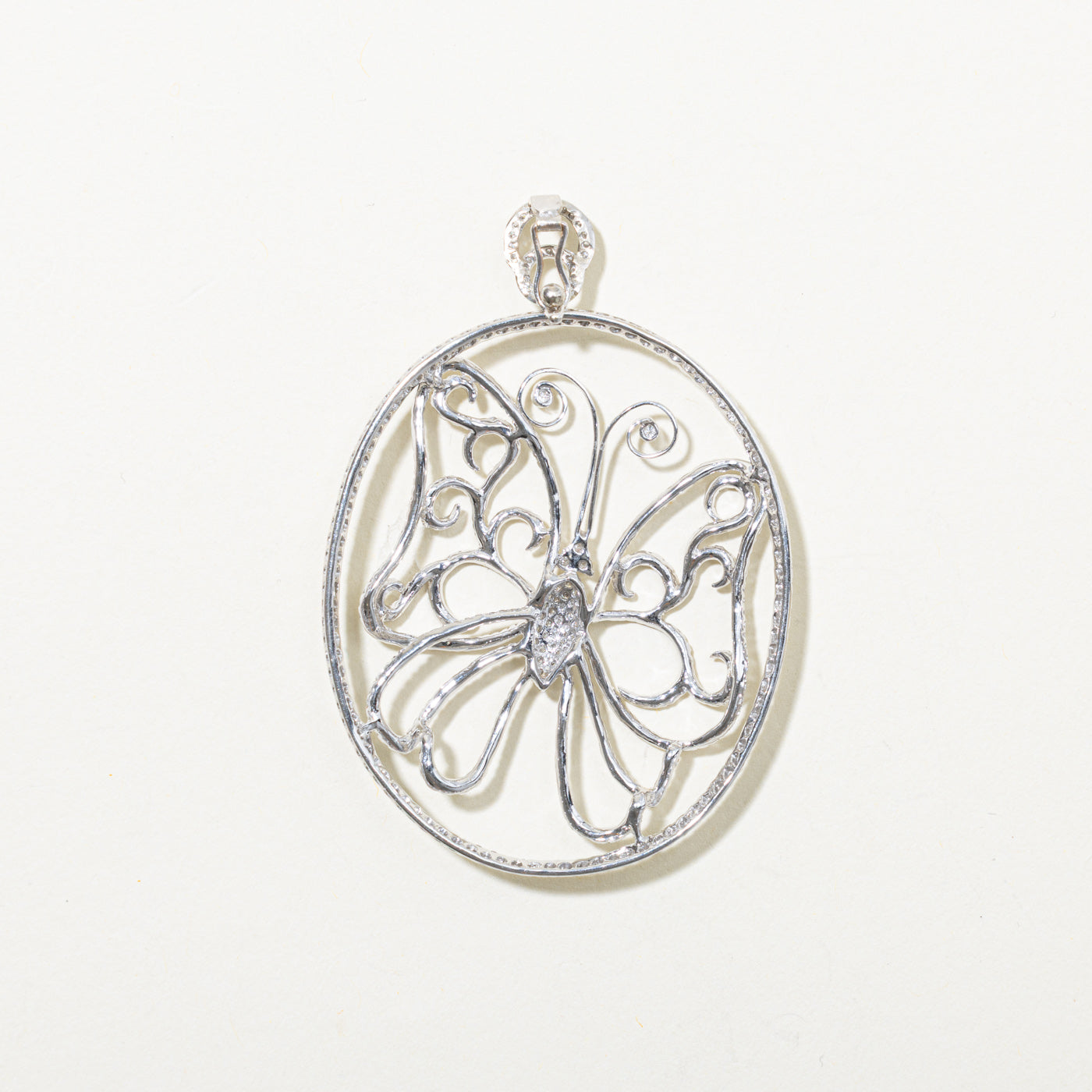18k Diamond Butterfly Openwork Pendant | 2.30ctw