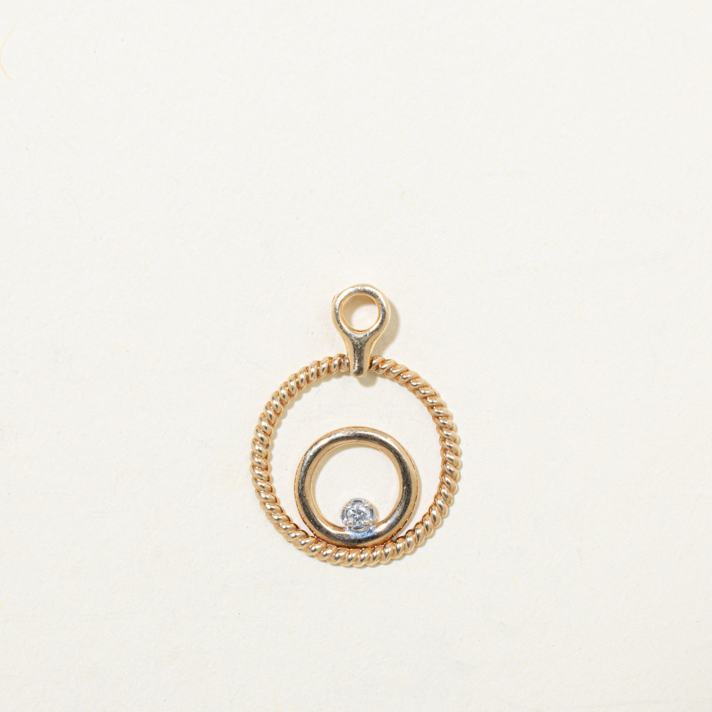 10k Diamond Layered Circles Pendant | 0.02ctw