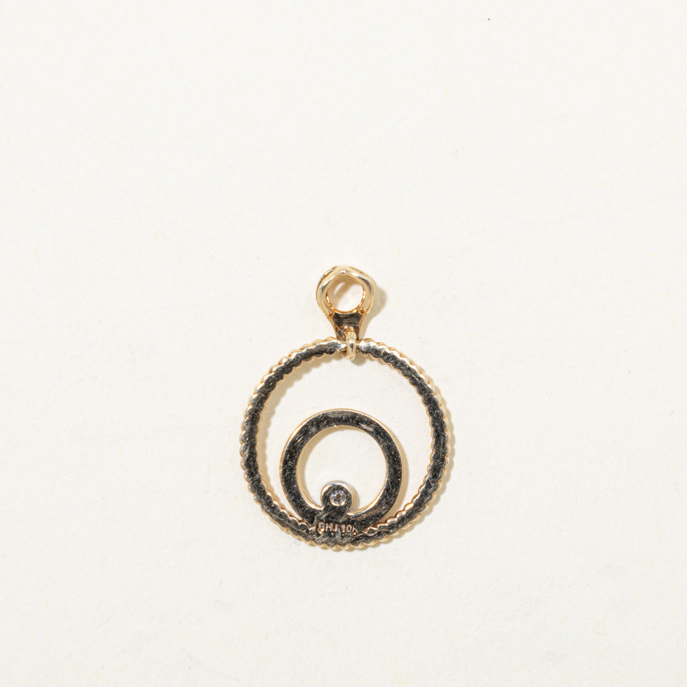 10k Diamond Layered Circles Pendant | 0.02ctw