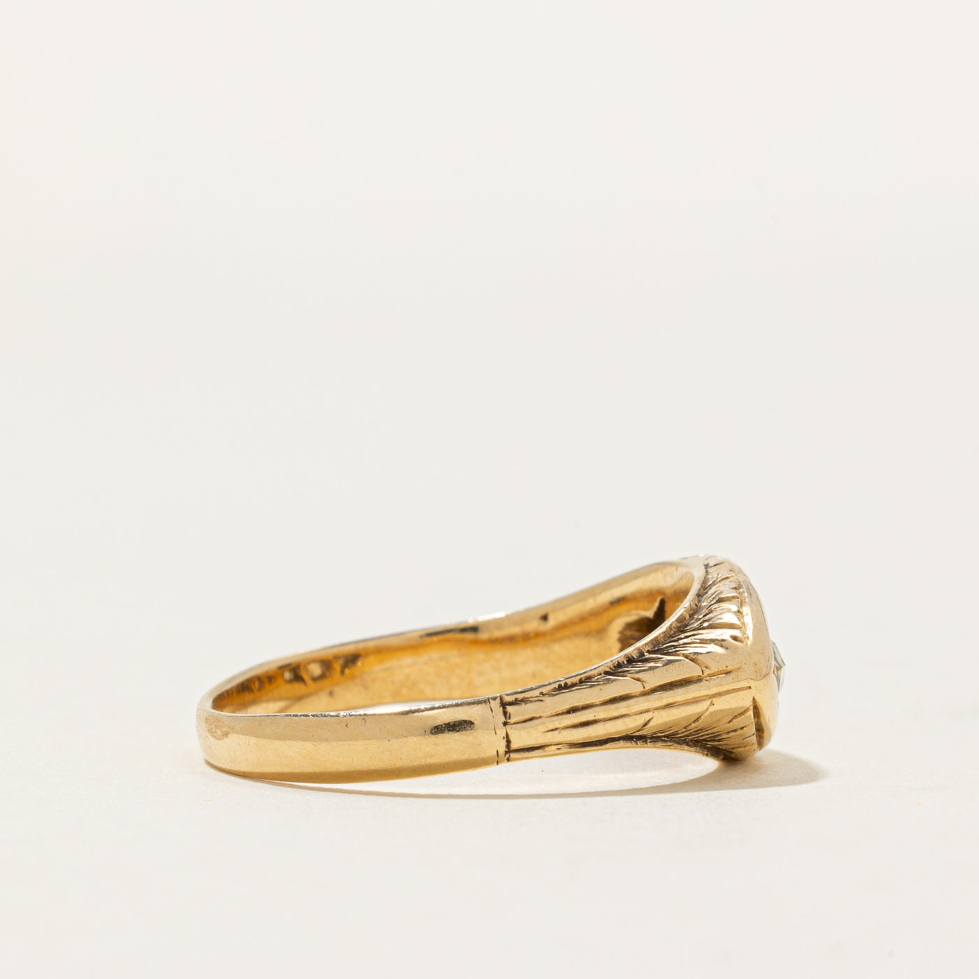 Victorian Rose Cut Diamond Boat Ring | 0.4 ctw | SZ 10.5
