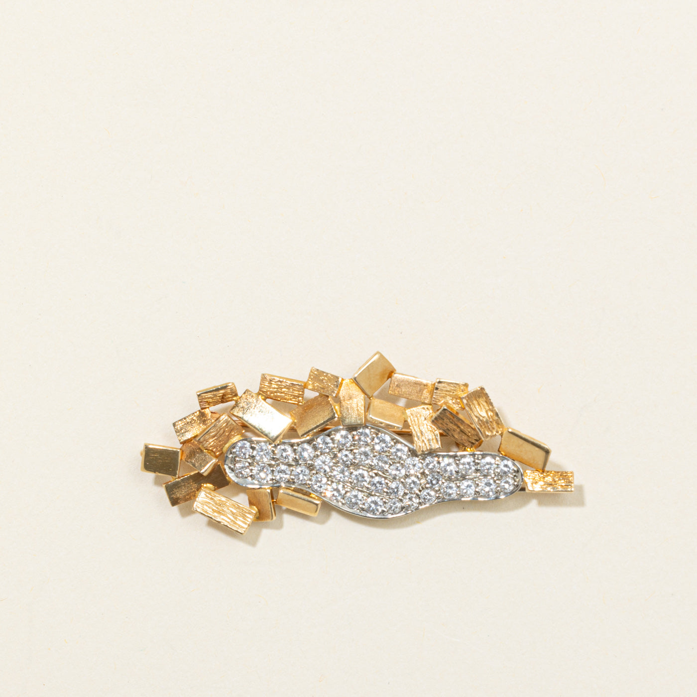 18k Diamond Abstract Geometric Brooch | 1.36ctw