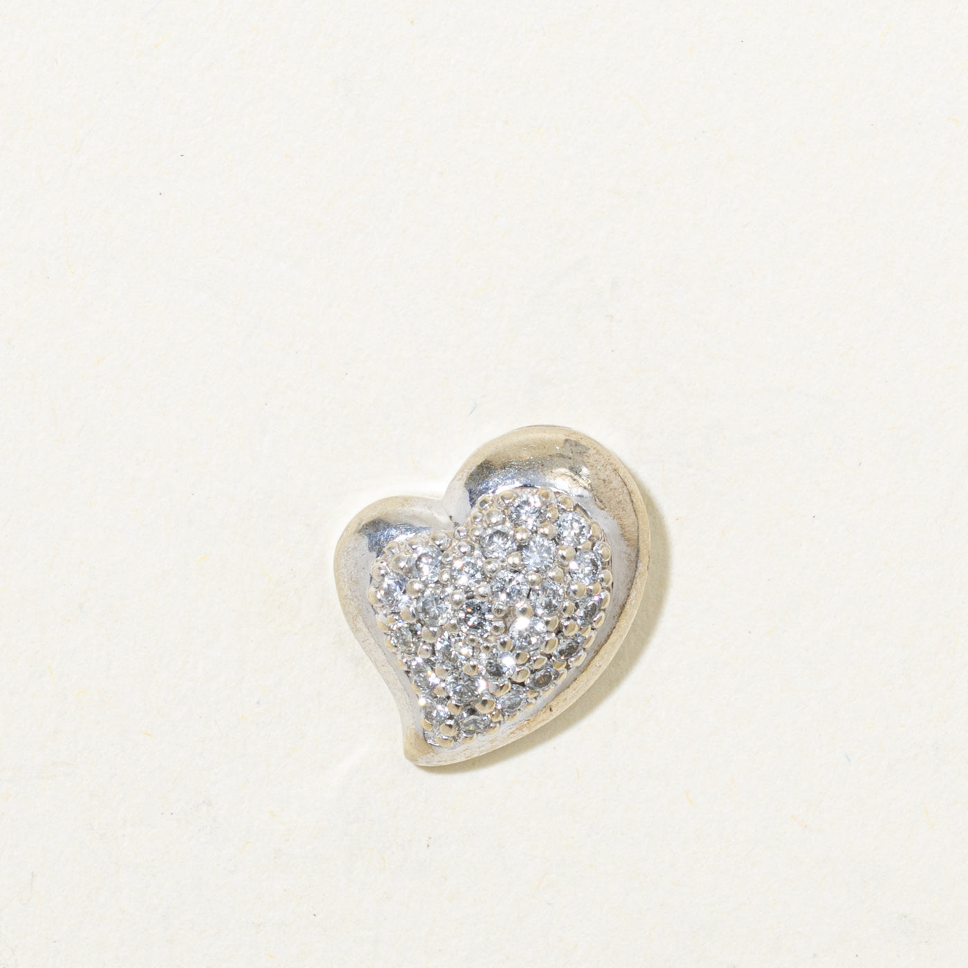 10k Diamond Puffed Heart Pendant | 0.12ctw