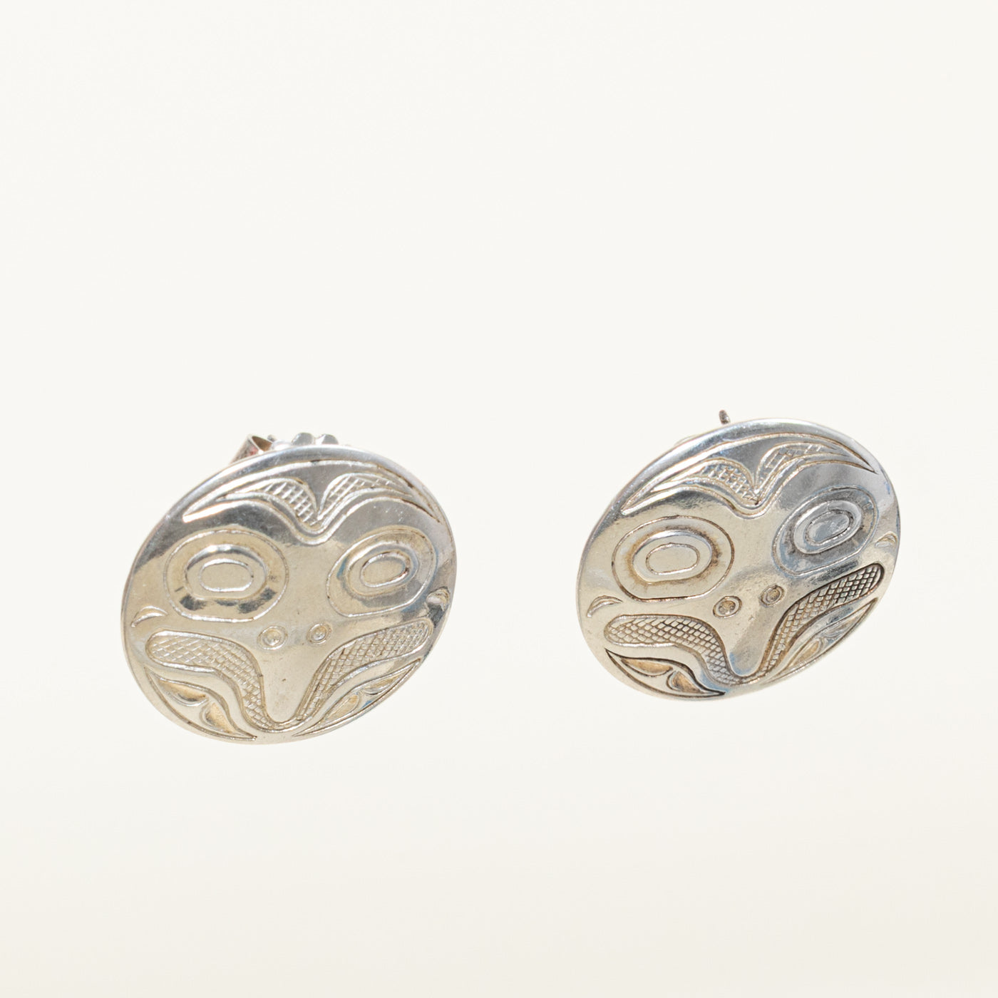 Sterling Silver Indigenous Carved Bird Earrings