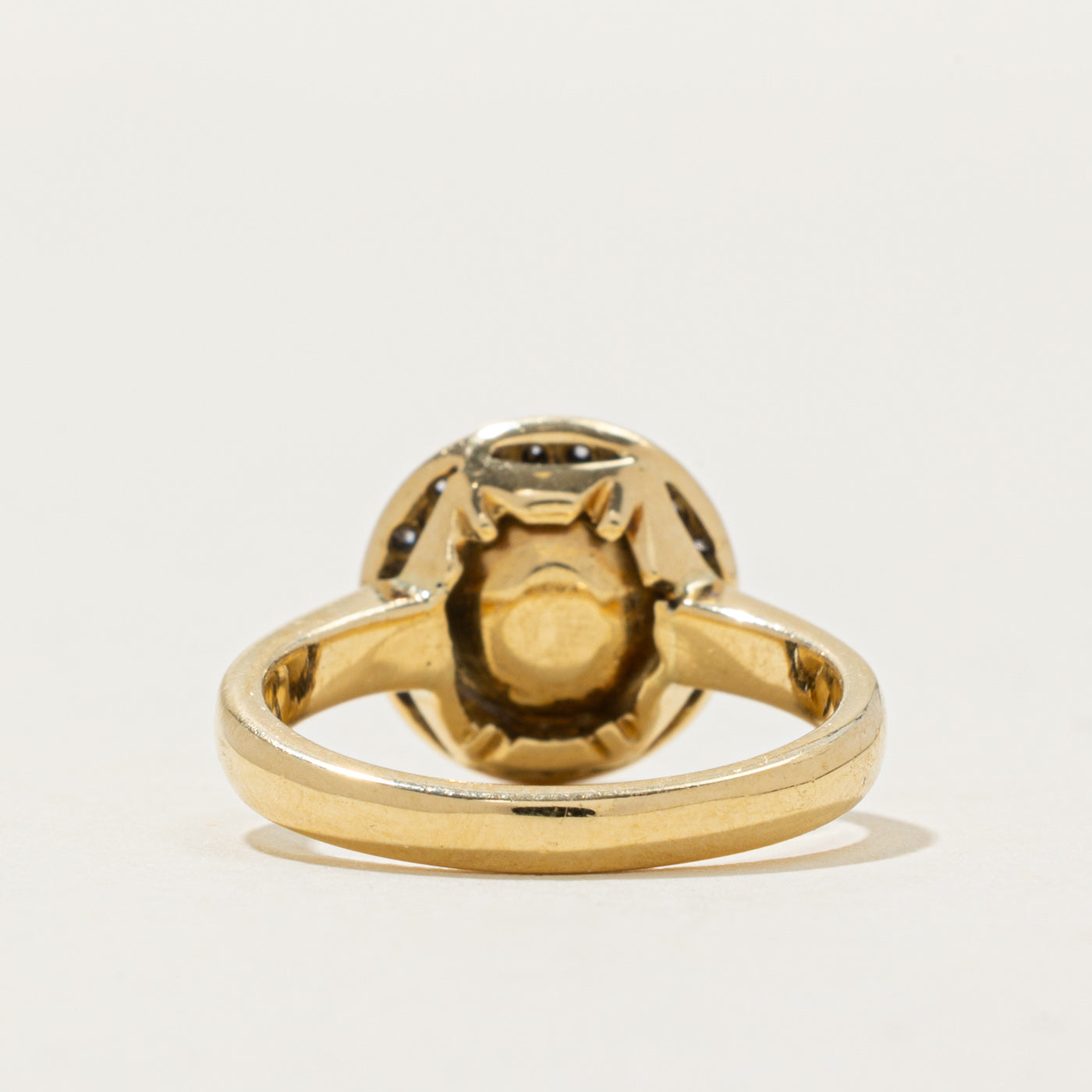 18k Rose Cut Diamond Halo Ring | 0.75ct I1 J/K, 0.15ctw | SZ 6.25