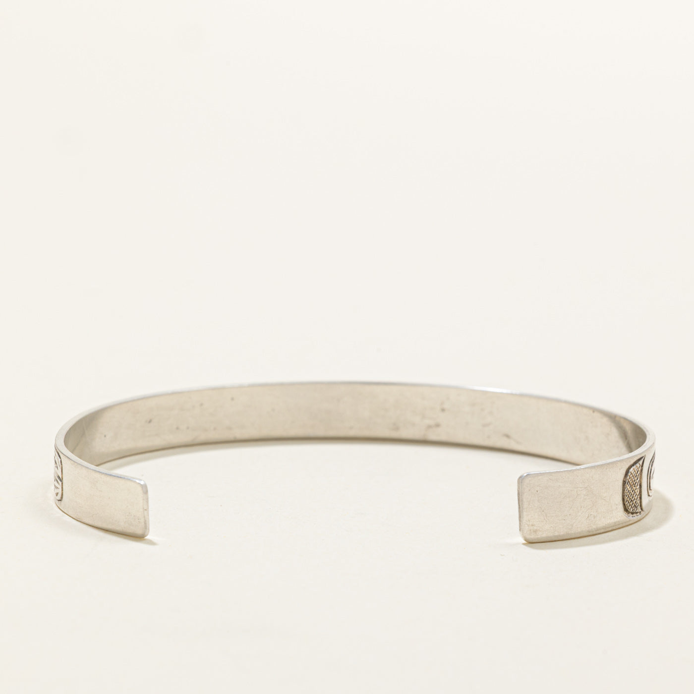 Sterling Silver Indigenous Carved Hummingbird Cuff | 5.5"