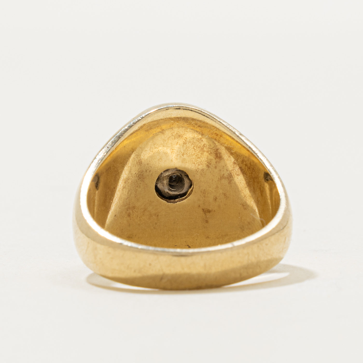 10k Oval Onyx & Diamond Accented Signet Ring | 3.50ct, 0.01ctw | SZ 10.25
