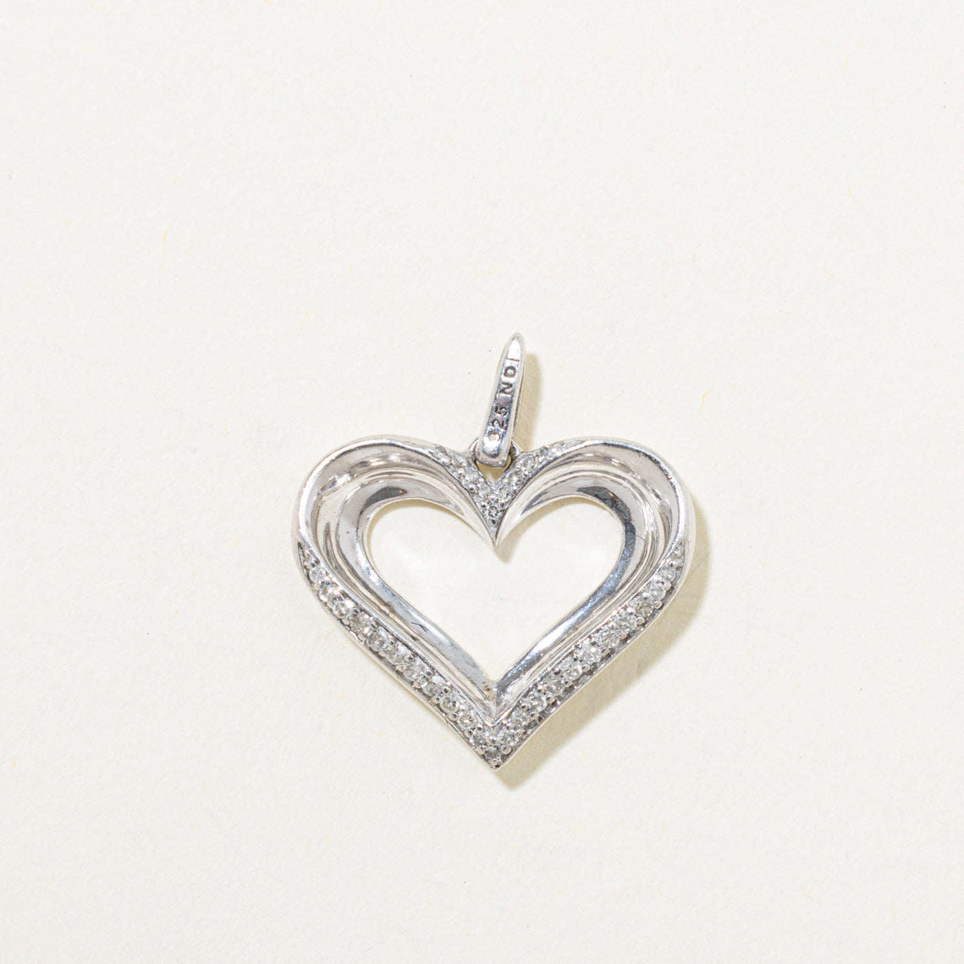 Sterling Silver Diamond Heart Pendant | 0.08ctw