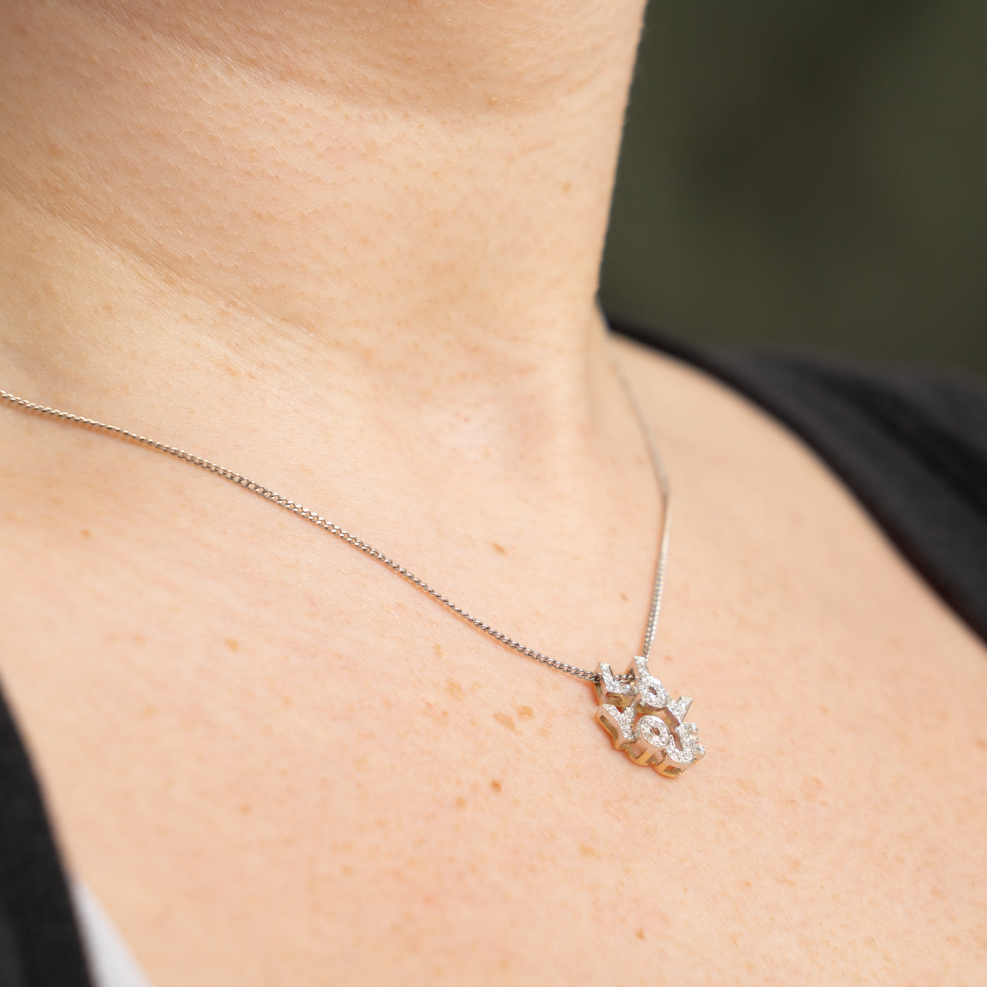 14k Diamond "I Love You" Pendant | 0.11ctw