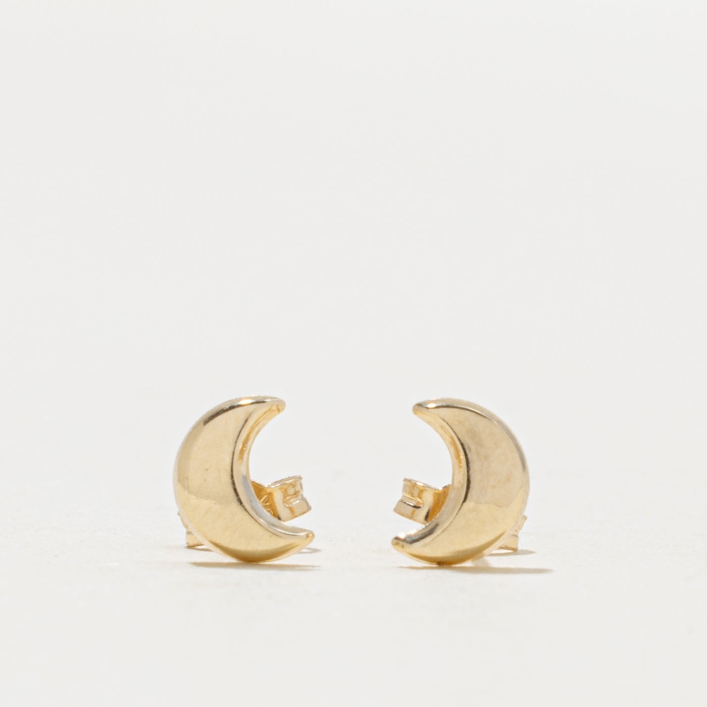 '100 Ways' 10k Yellow Gold Crescent Moon Studs