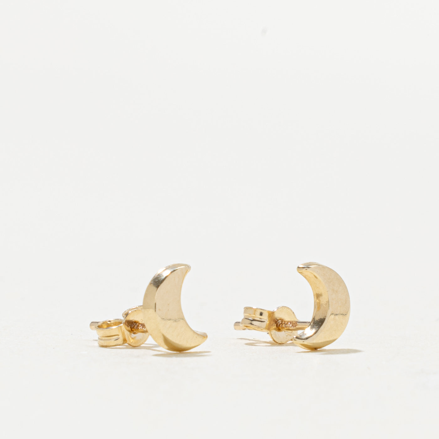'100 Ways' 10k Yellow Gold Crescent Moon Studs