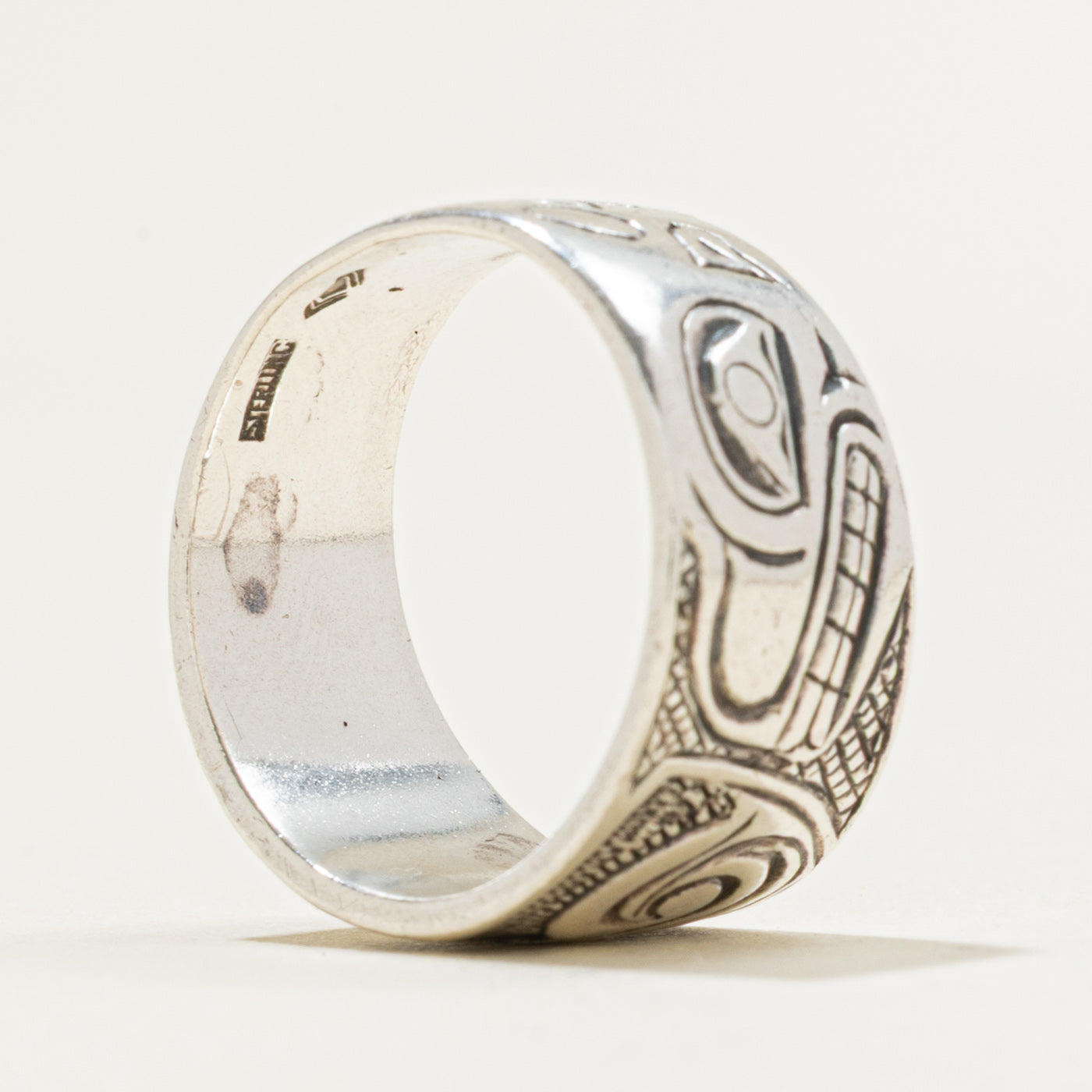 Sterling Silver Indigenous Crest Ring | SZ 6.75