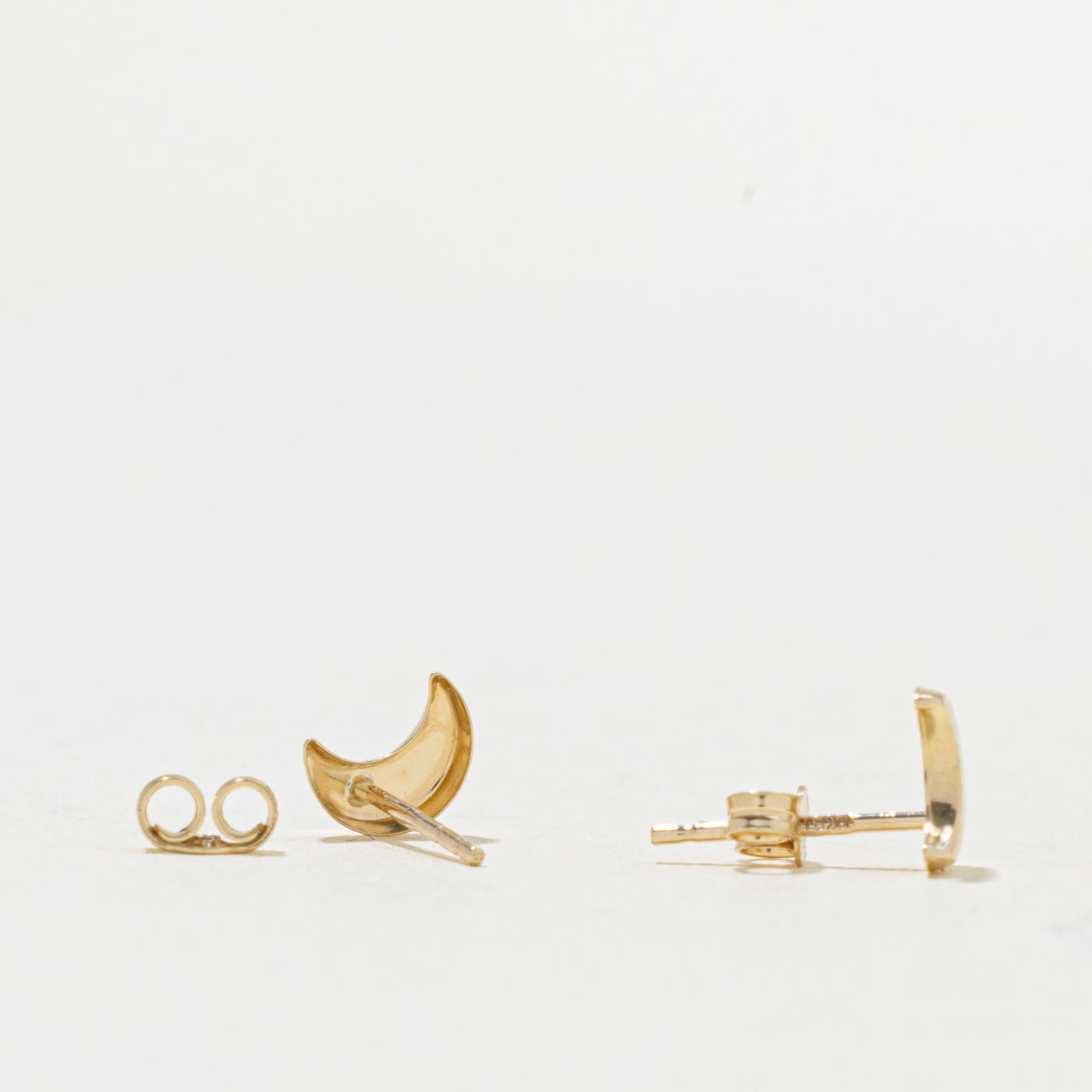 '100 Ways' 10k Yellow Gold Crescent Moon Studs