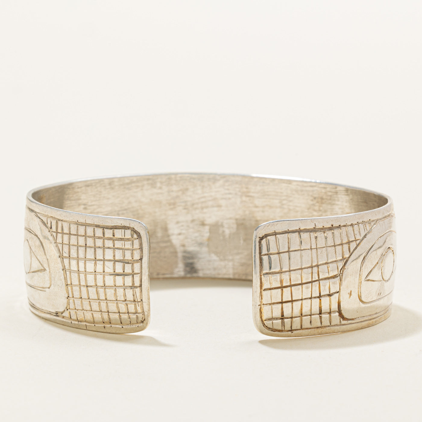 Sterling Silver Indigenous Carved Hummingbird Cuff | 6"
