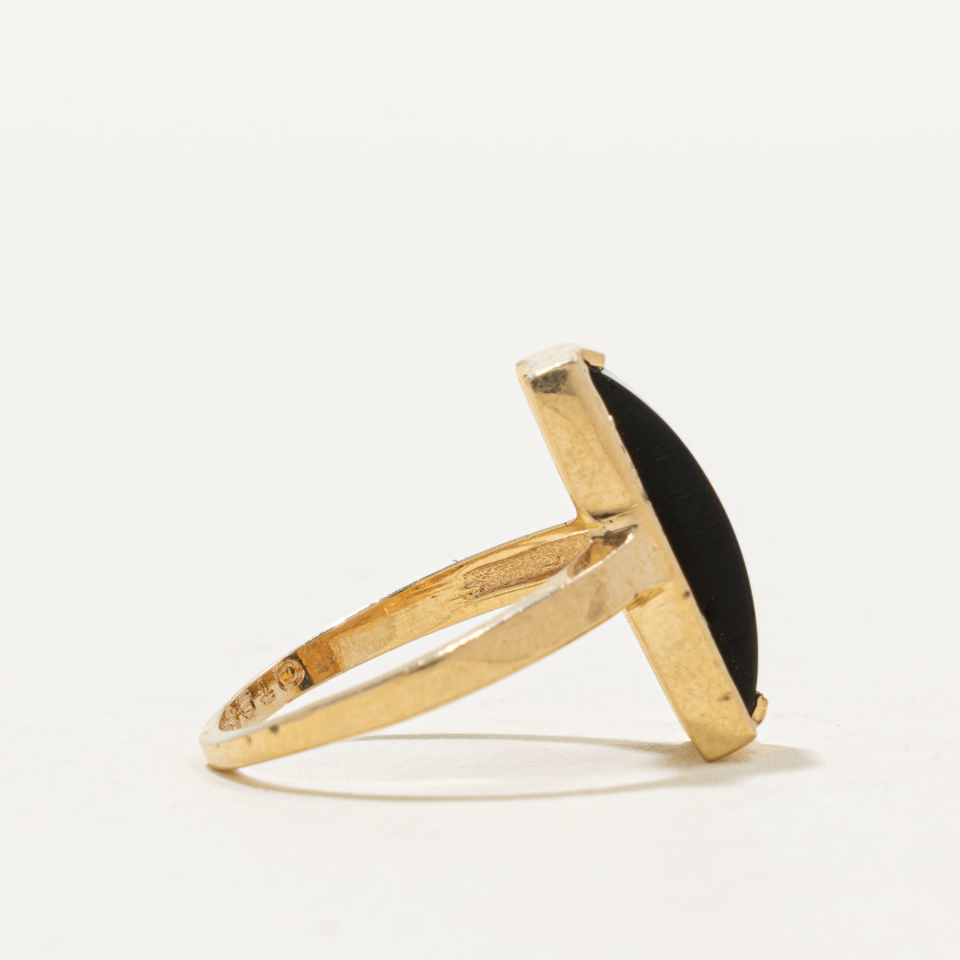 14k Onyx & Diamond Column Geometric Ring | 1.00ct, 0.03ctw | SZ 7